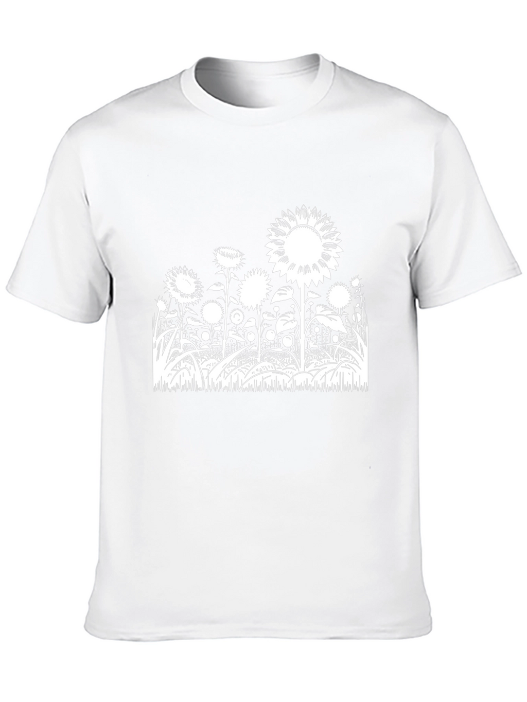 Sunflower Field Graphic Tee - Black Cotton