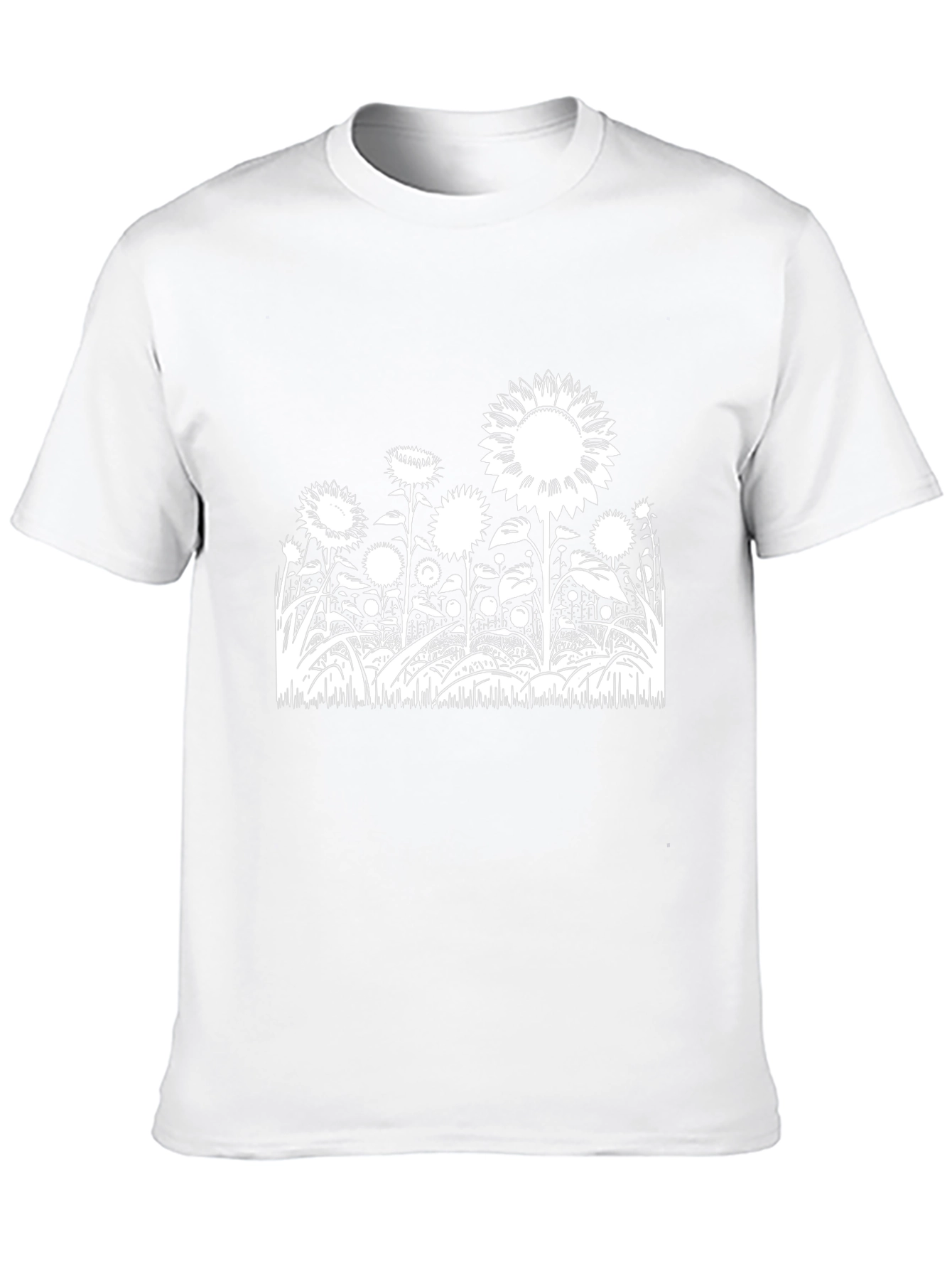 Sunflower Field Graphic Tee - Black Cotton