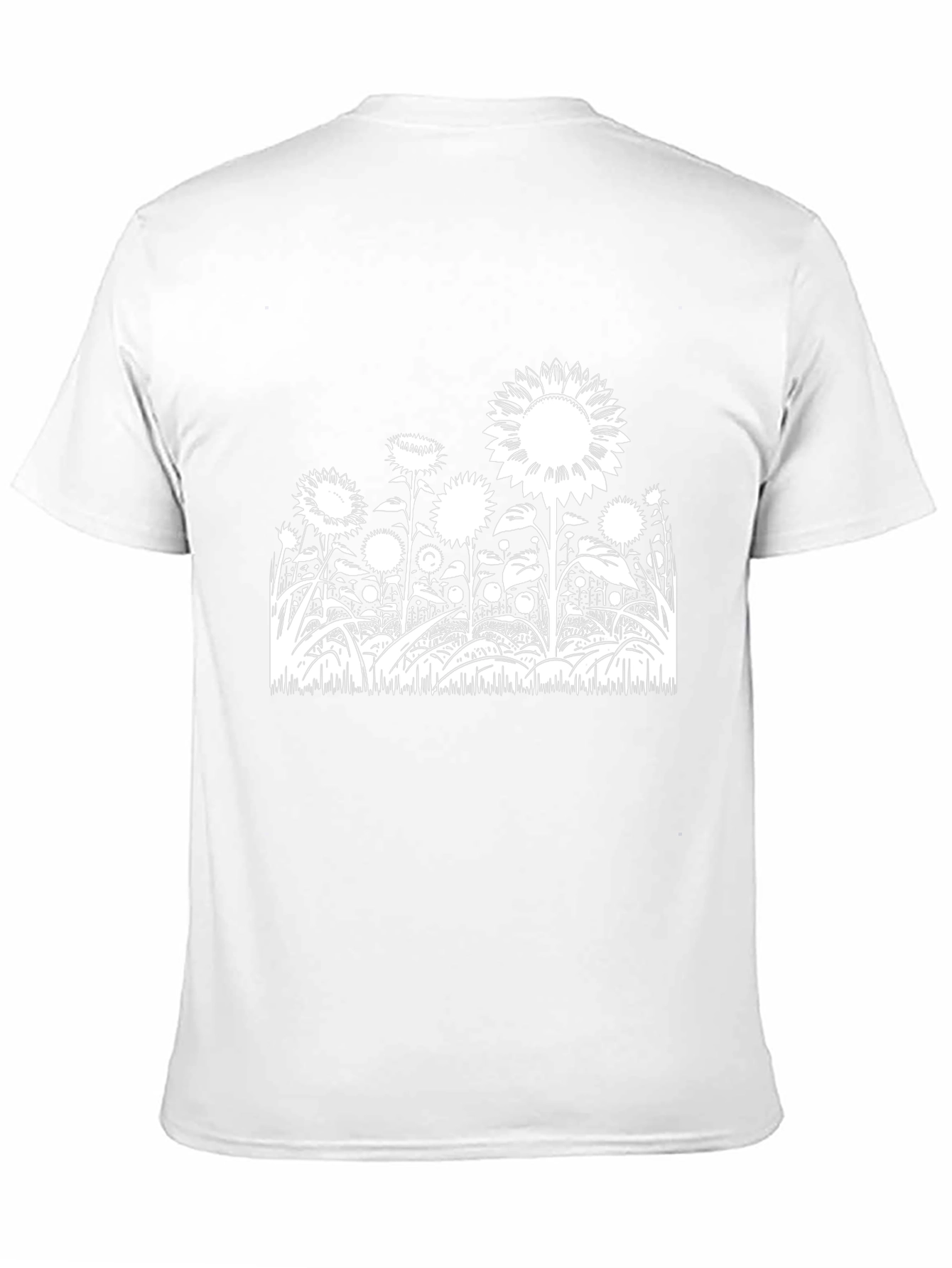 Sunflower Field Graphic Tee - Black Cotton