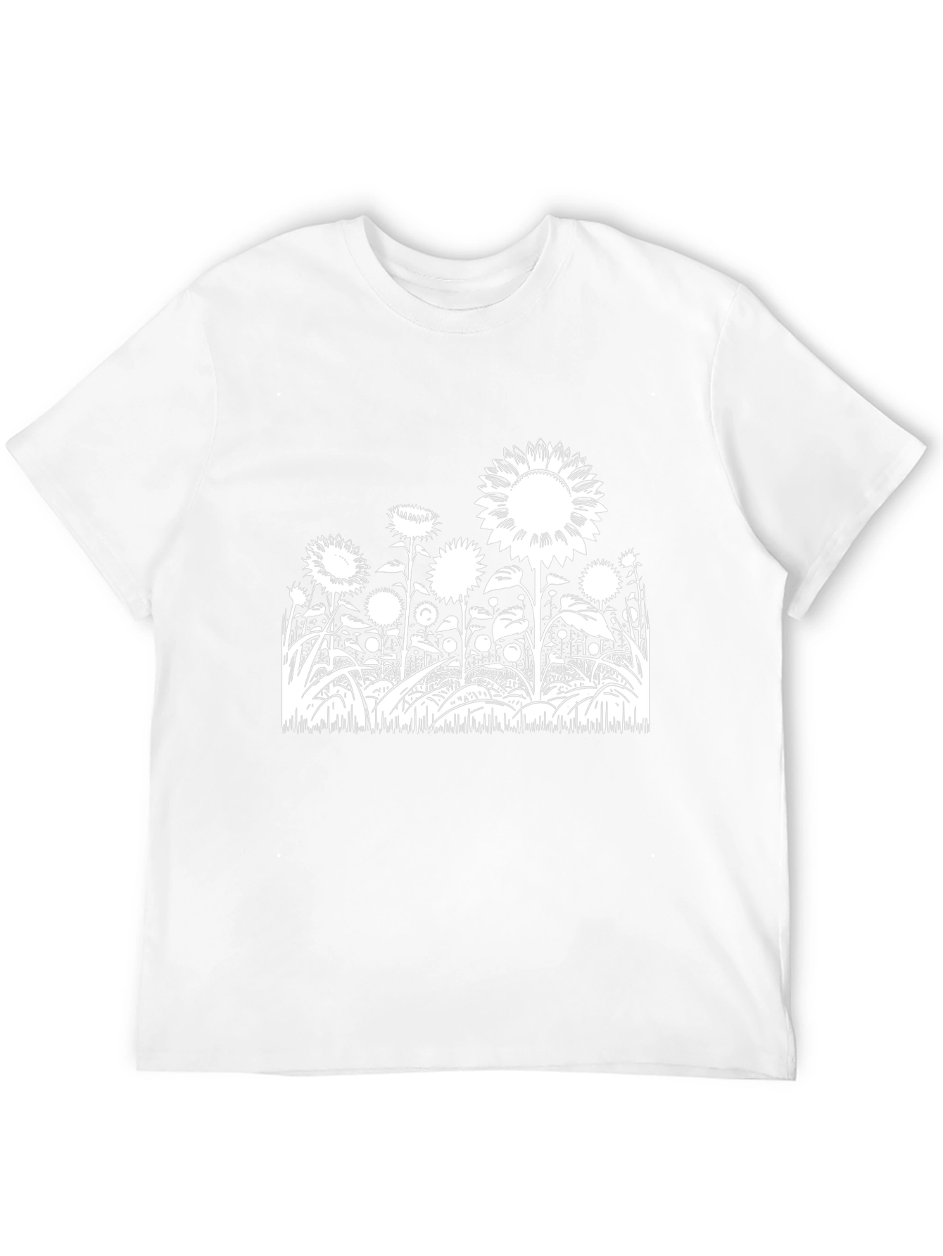 Sunflower Field Graphic Tee - Black Cotton