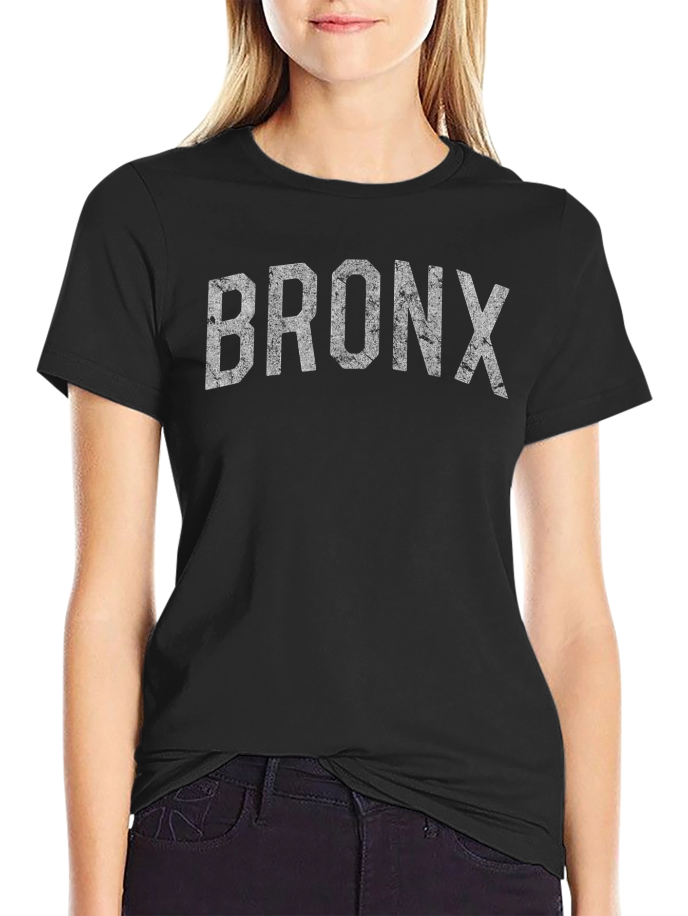 Bronx Distressed Graphic T-Shirt - Black