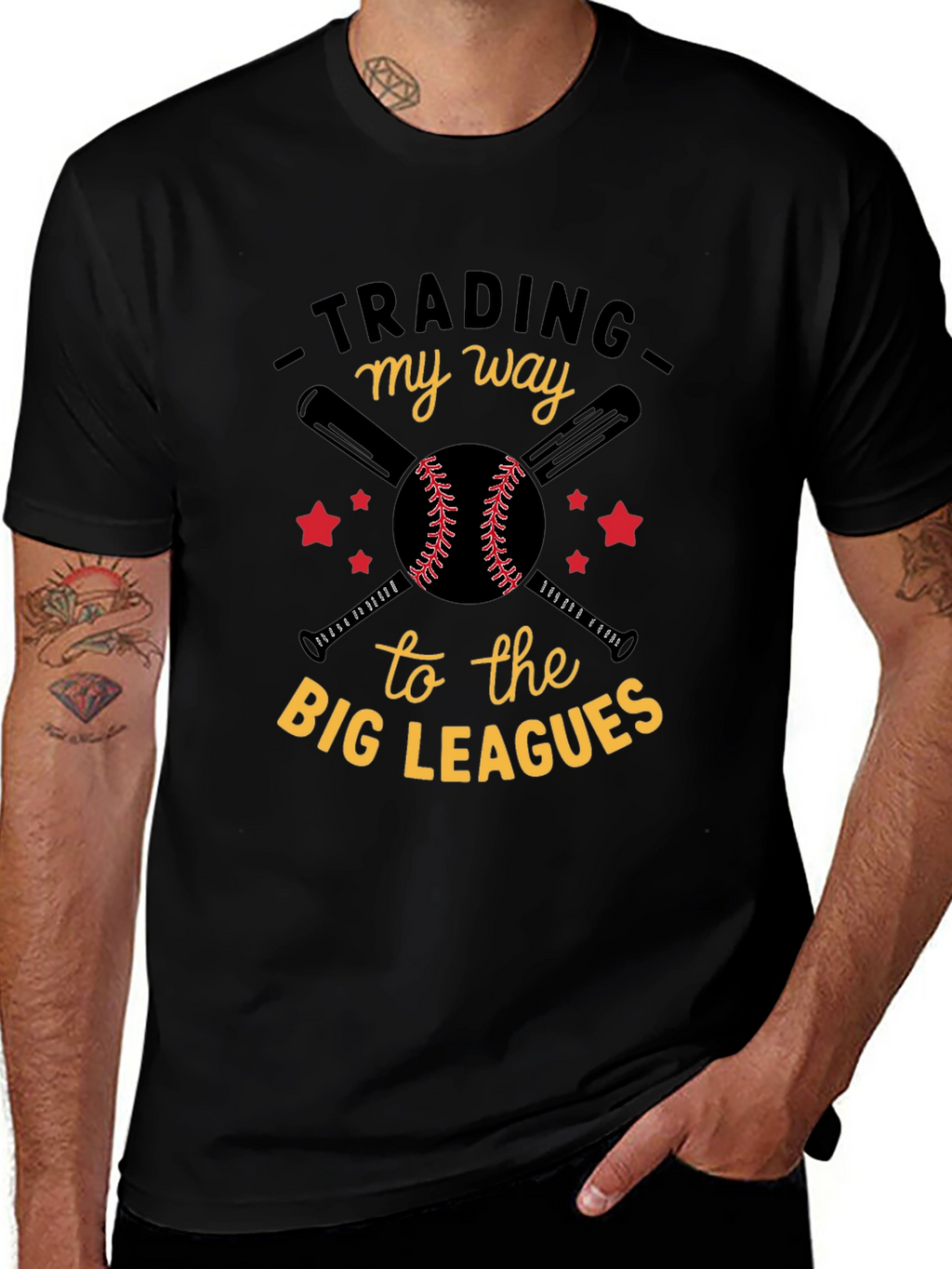 Trading My Way Baseball Graphic T-Shirt