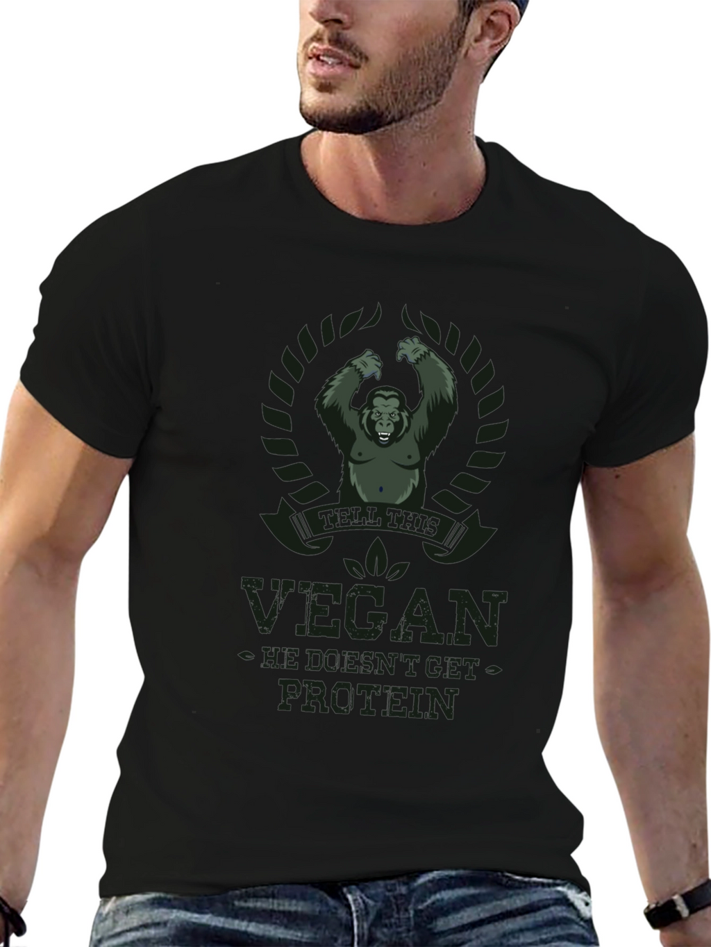 Vegan Protein Gorilla Graphic T-Shirt
