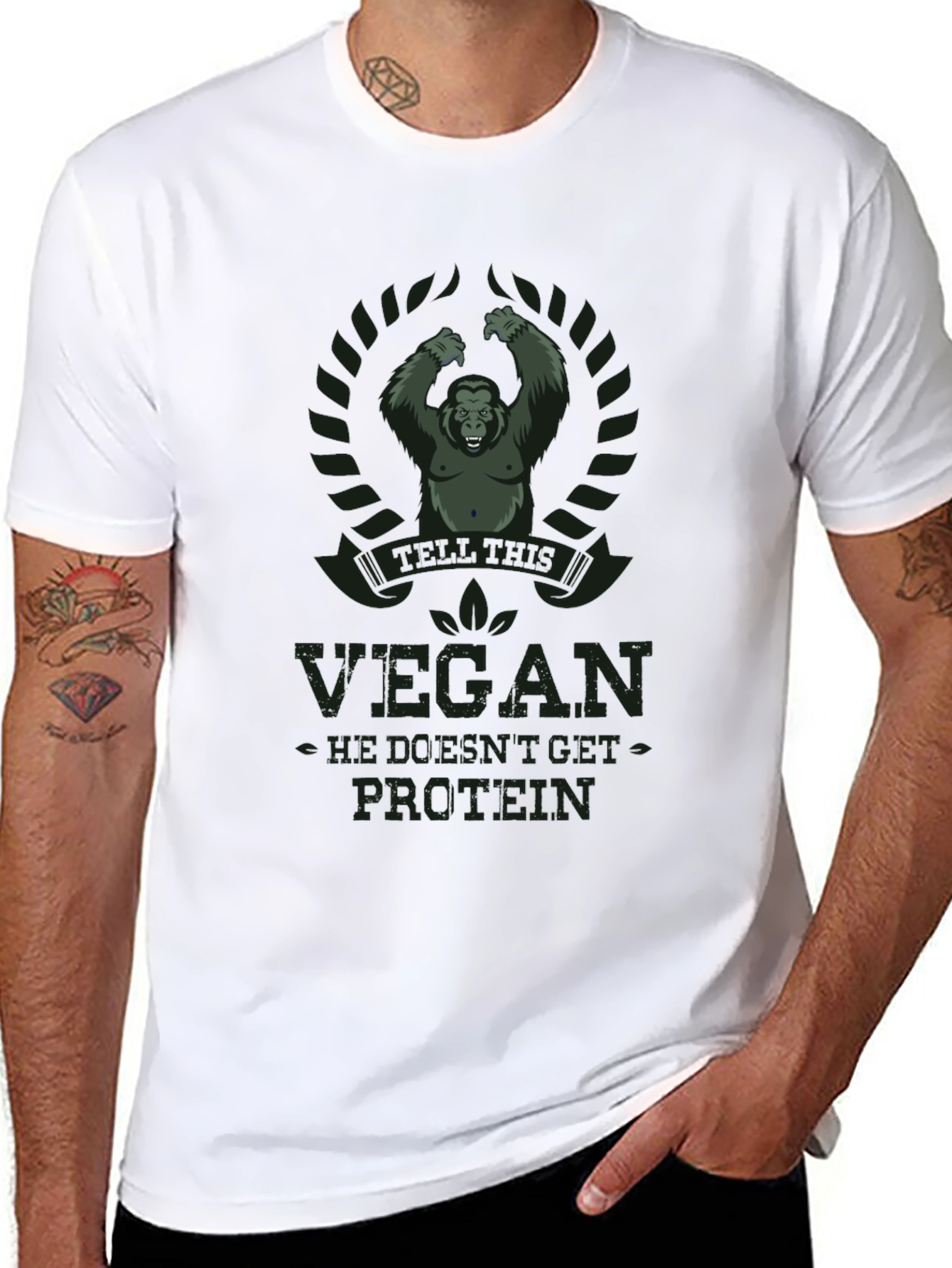 Vegan Protein Gorilla Graphic T-Shirt