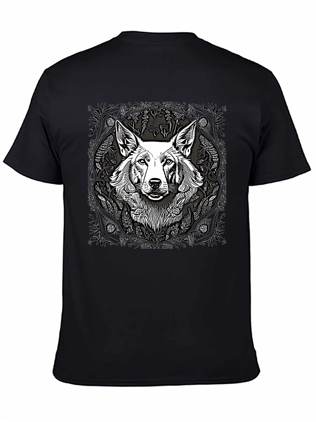 Black T-Shirt with Dog Graphic