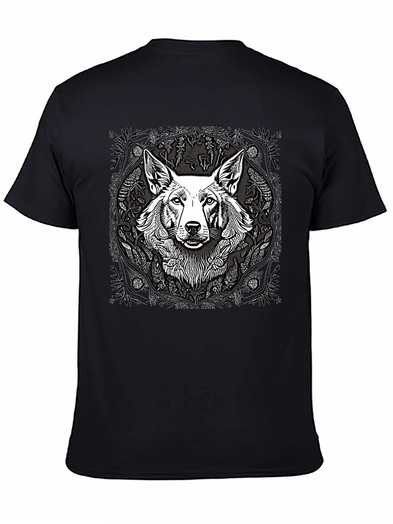 Black T-Shirt with Dog Graphic