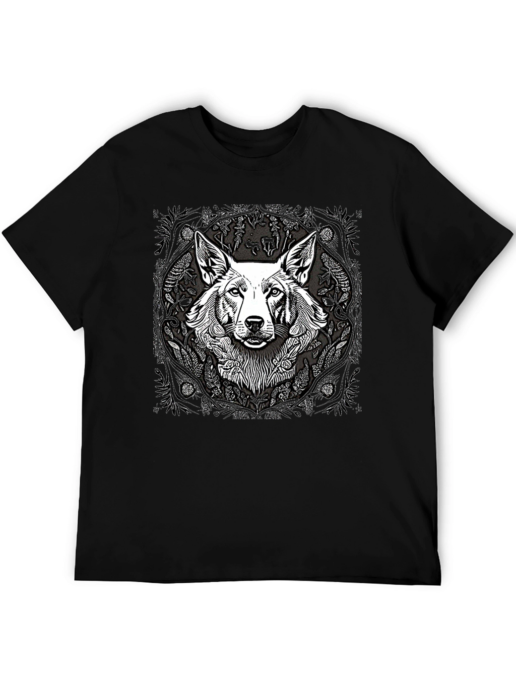 Black T-Shirt with Dog Graphic