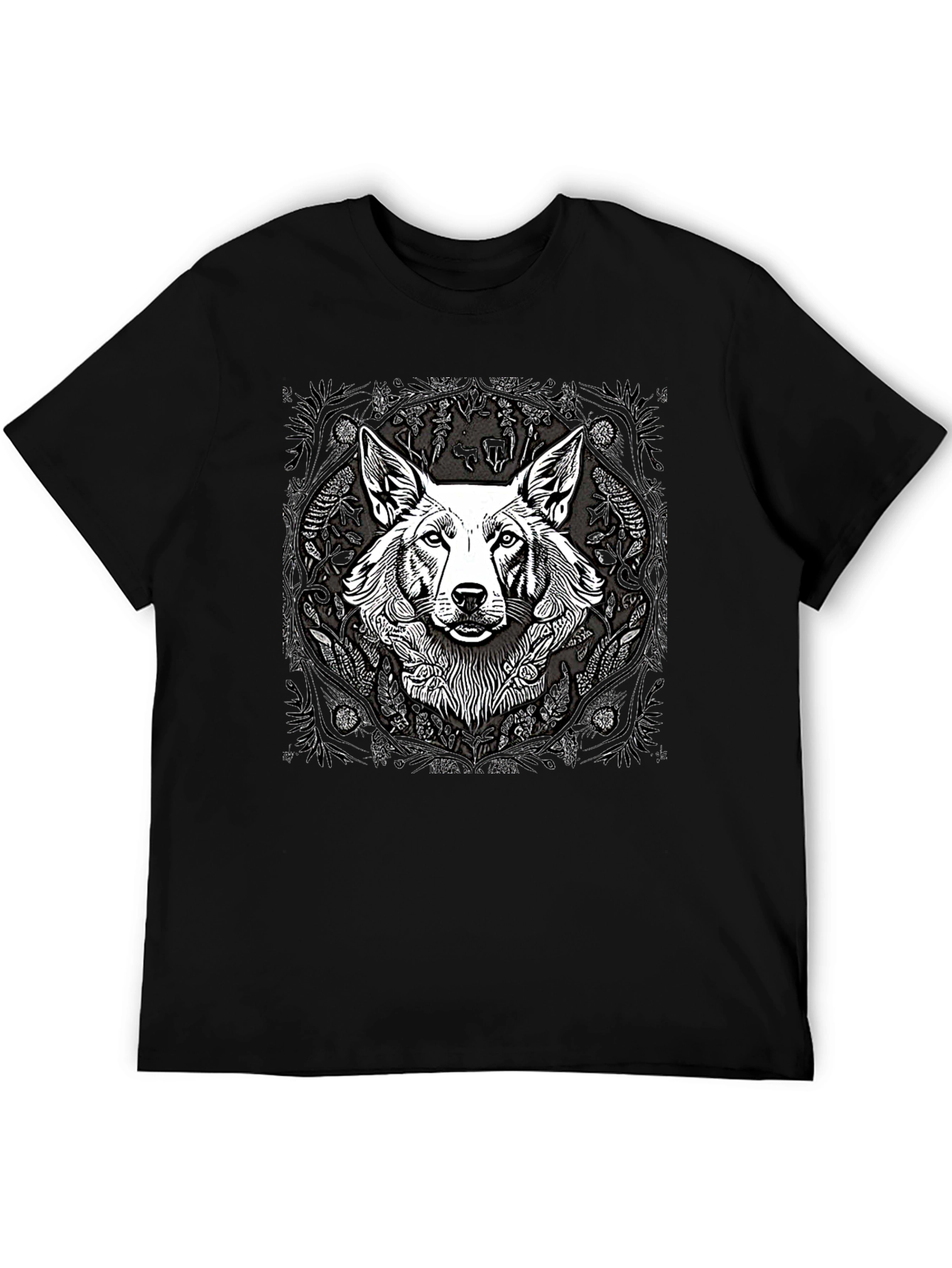 Black T-Shirt with Dog Graphic