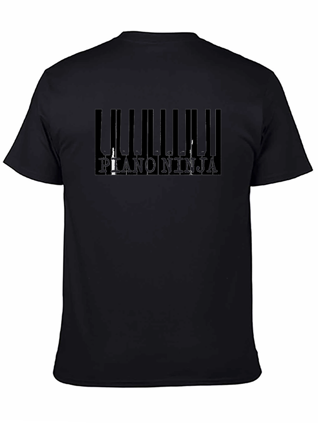 Piano Ninja Black T-Shirt - Unique Design