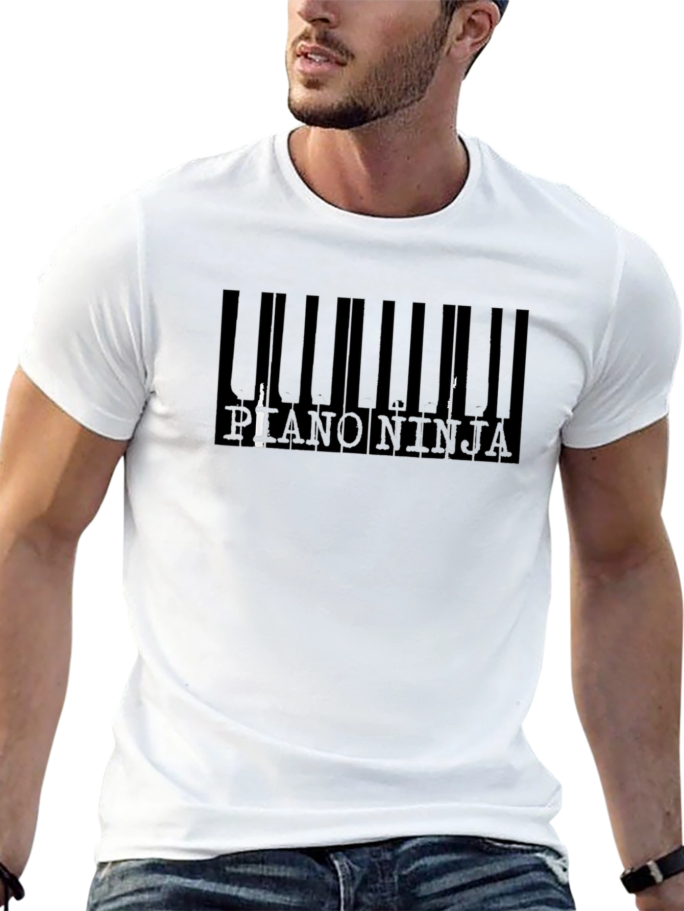 Piano Ninja Black T-Shirt - Unique Design