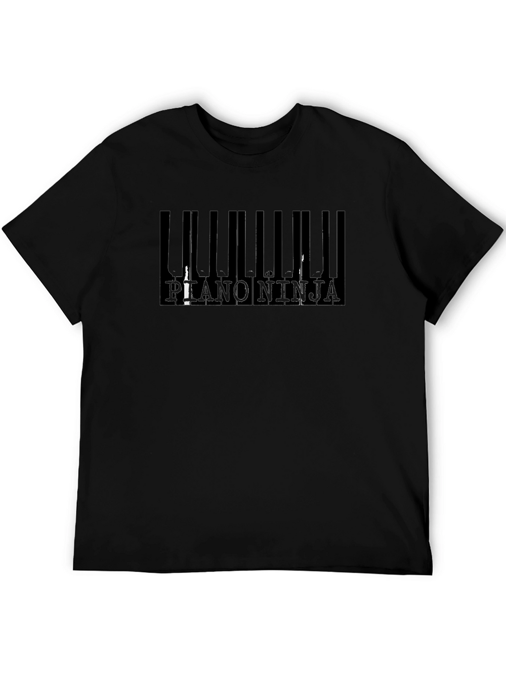 Piano Ninja Black T-Shirt - Unique Design