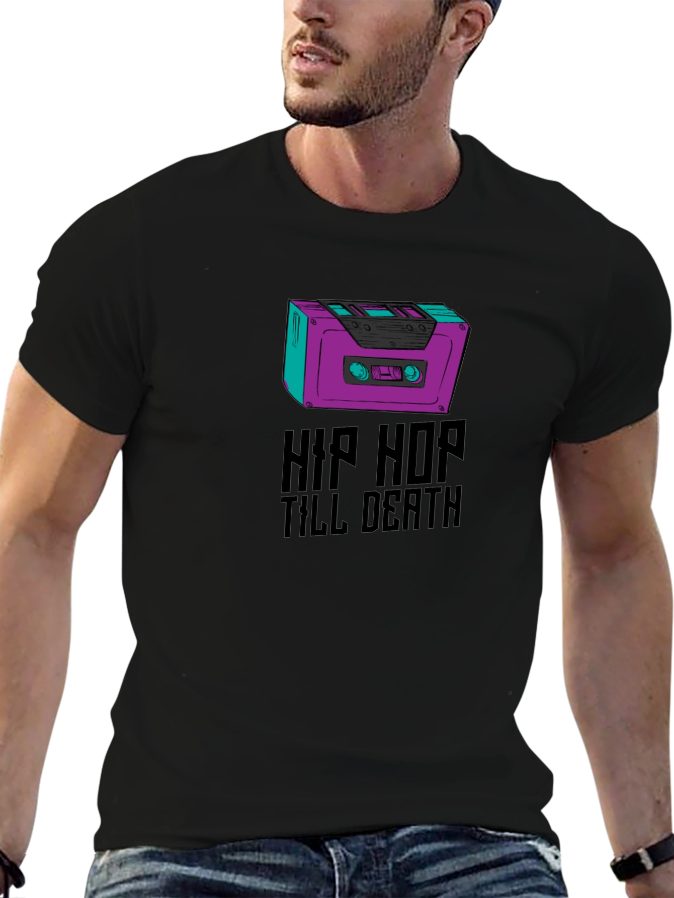 Hip Hop Till Death Graphic Tee - Black