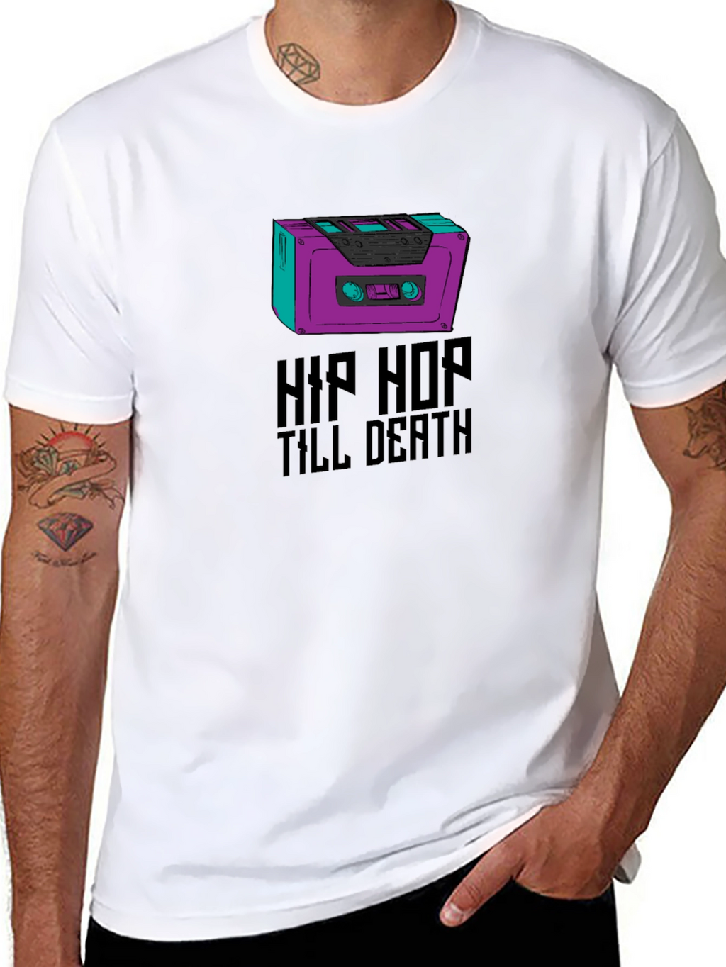 Hip Hop Till Death Graphic Tee - Black