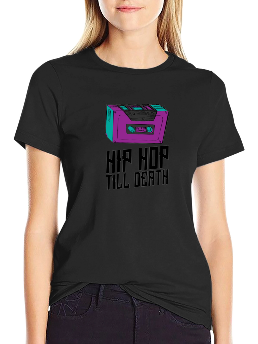 Hip Hop Till Death Graphic Tee - Black