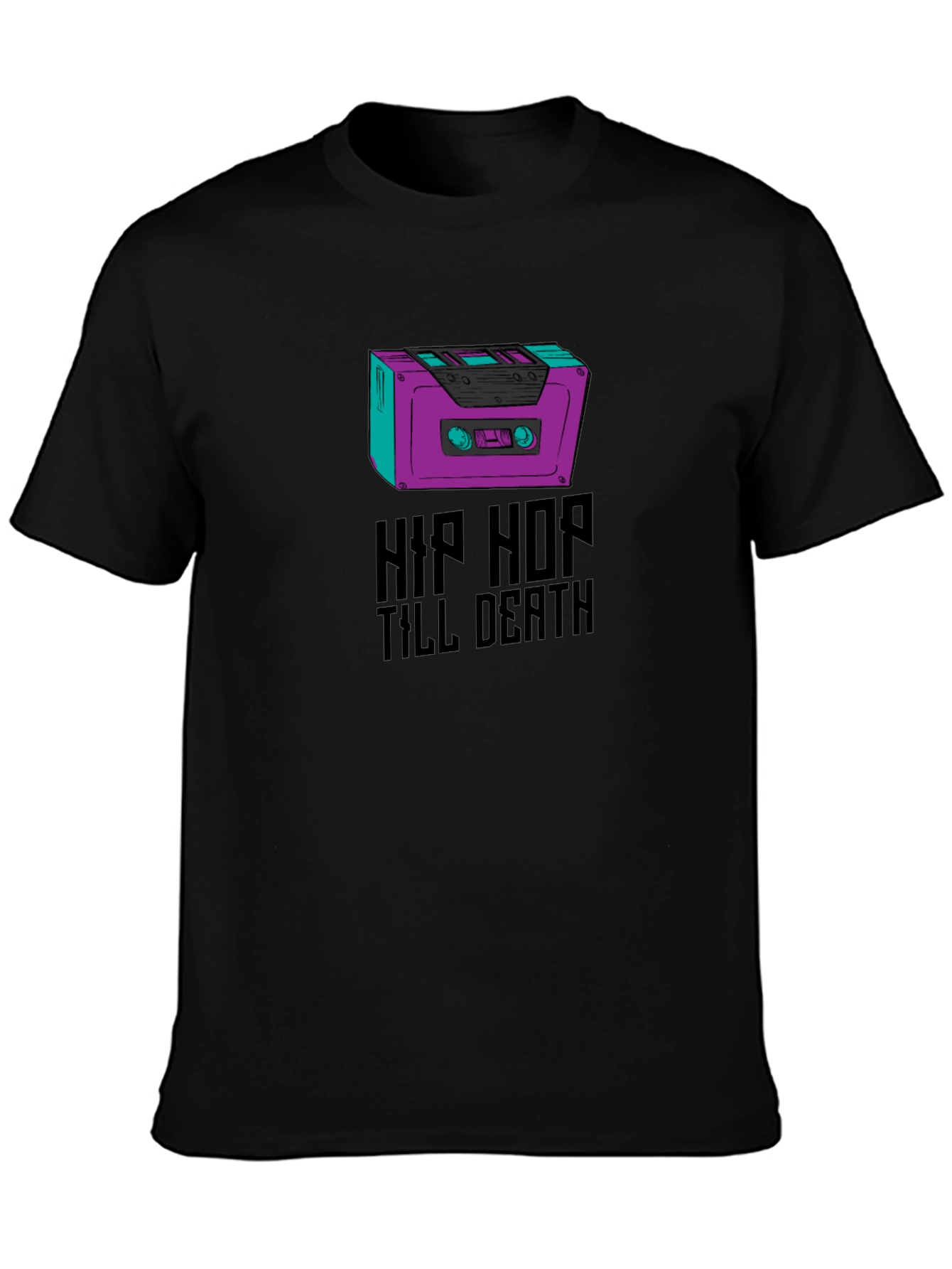 Hip Hop Till Death Graphic Tee - Black