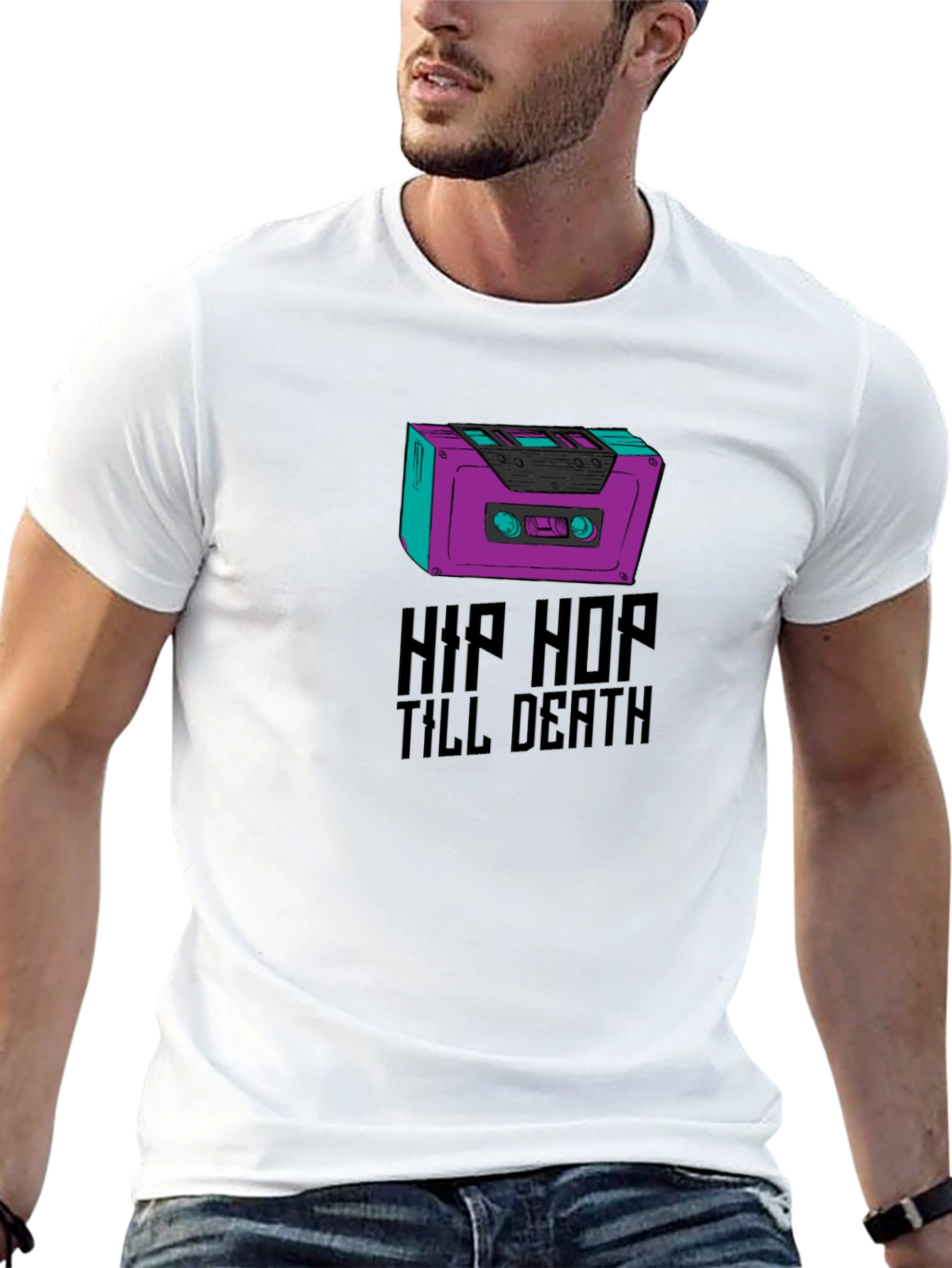 Hip Hop Till Death Graphic Tee - Black