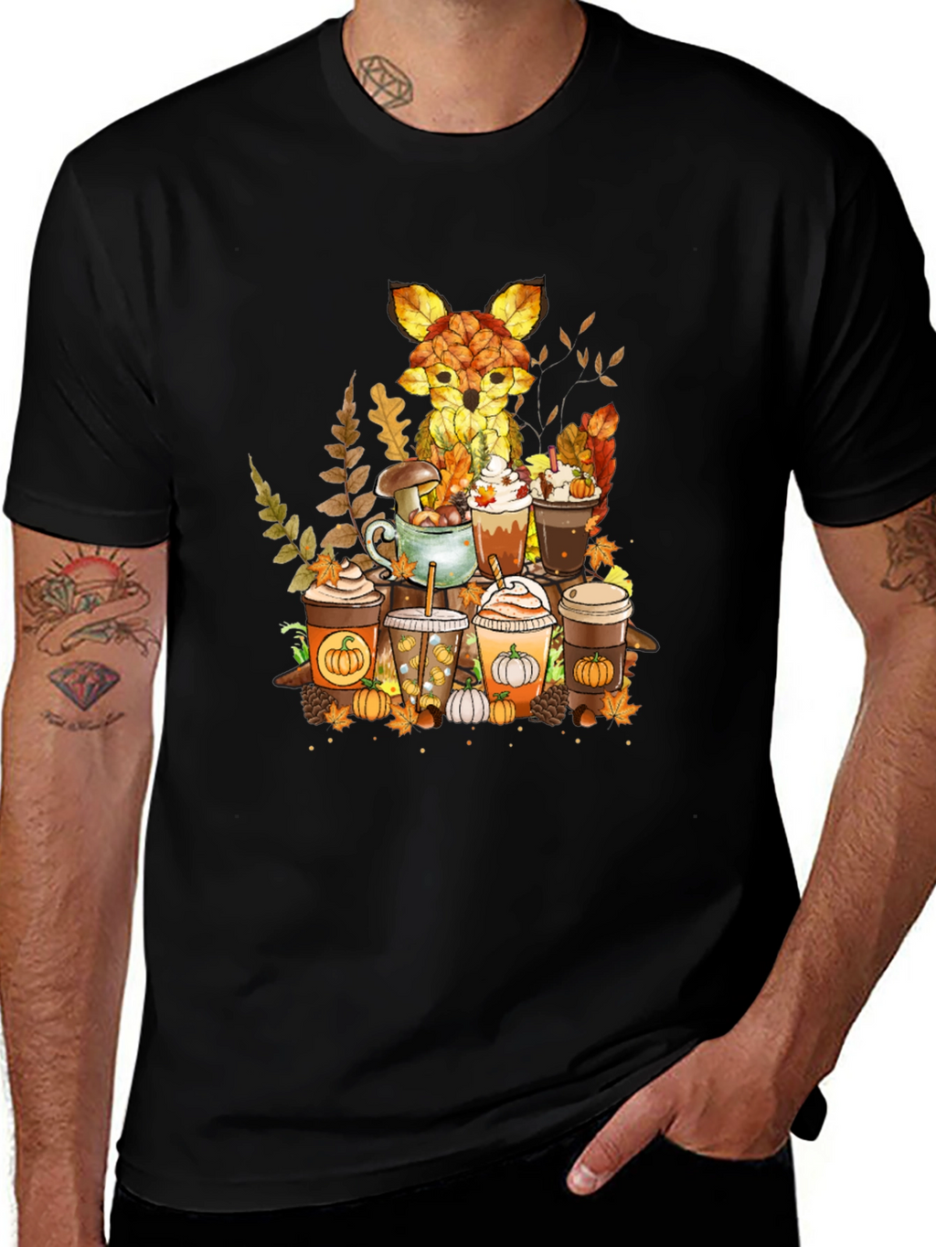 Autumn Fox Coffee Lover T-Shirt