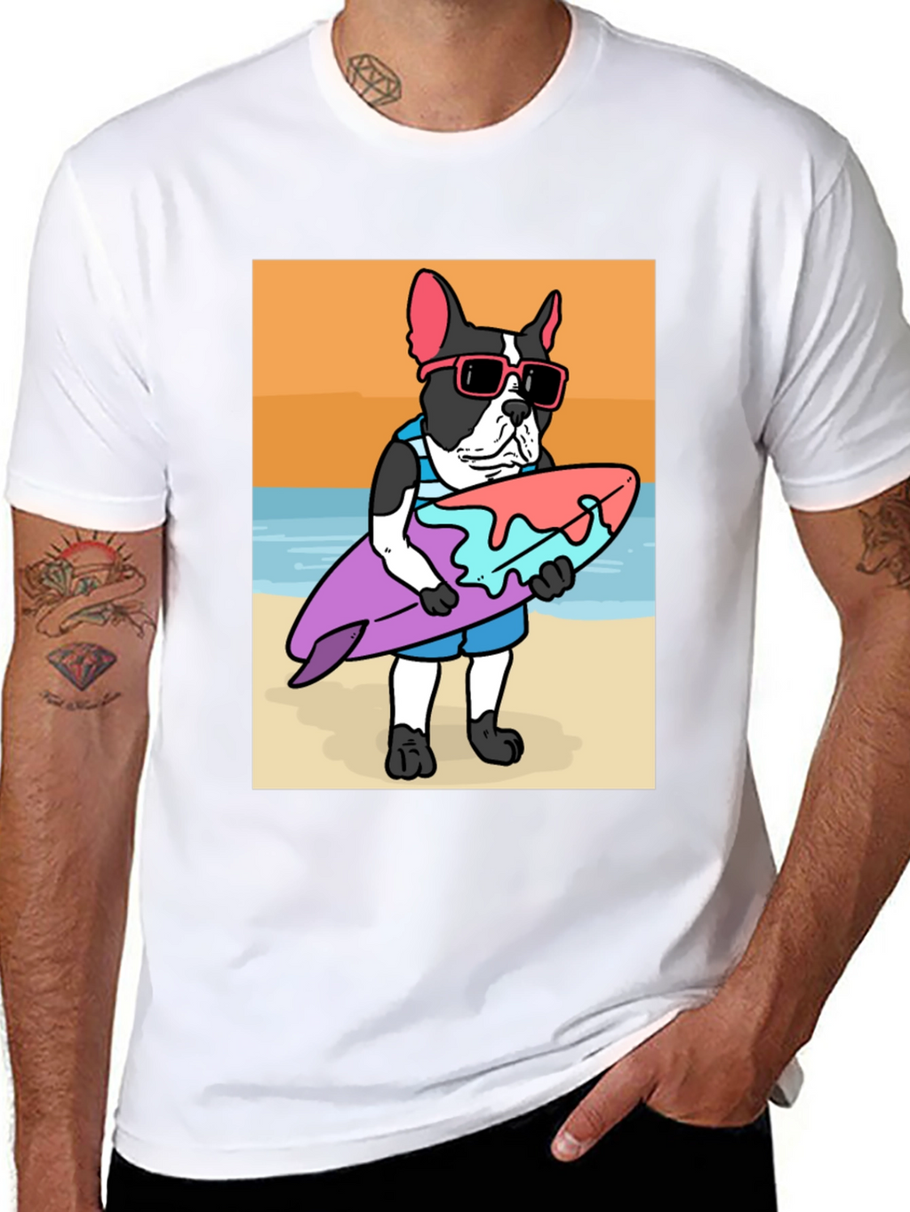 Surfing Dog T-Shirt – Cool Beach Dog Graphic Tee