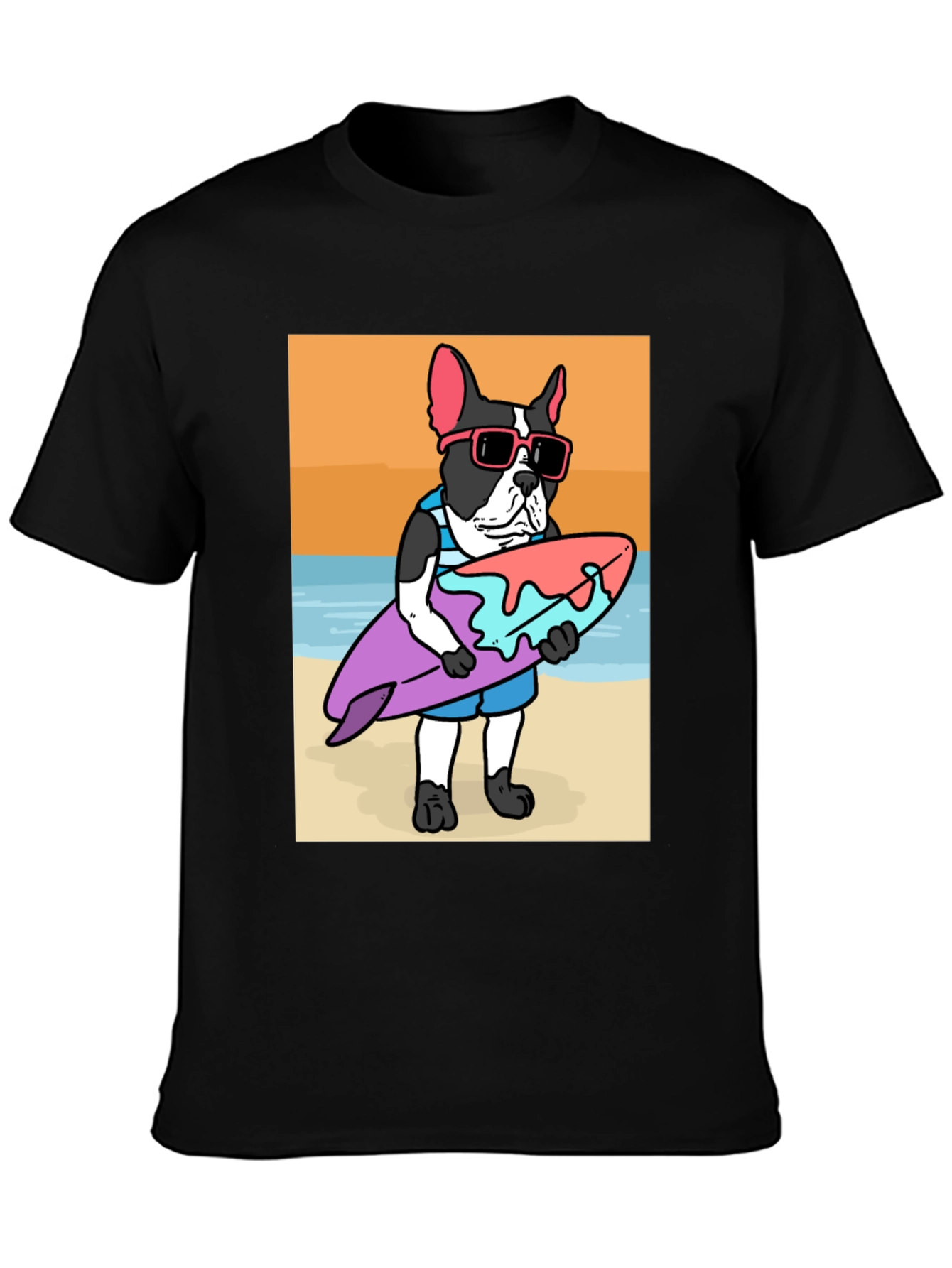 Surfing Dog T-Shirt – Cool Beach Dog Graphic Tee