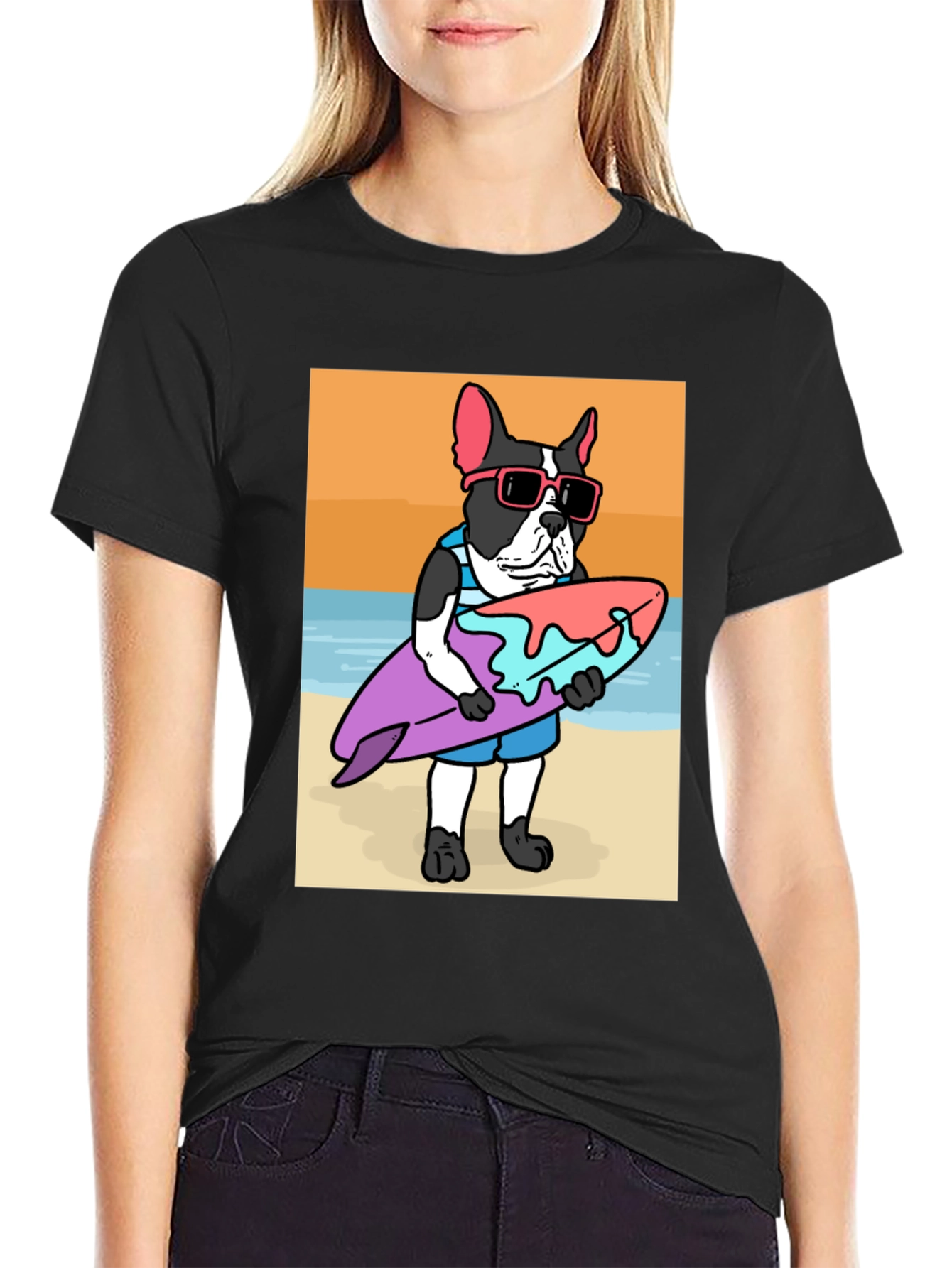 Surfing Dog T-Shirt – Cool Beach Dog Graphic Tee