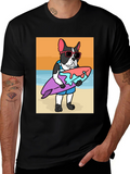 Surfing Dog T-Shirt – Cool Beach Dog Graphic Tee