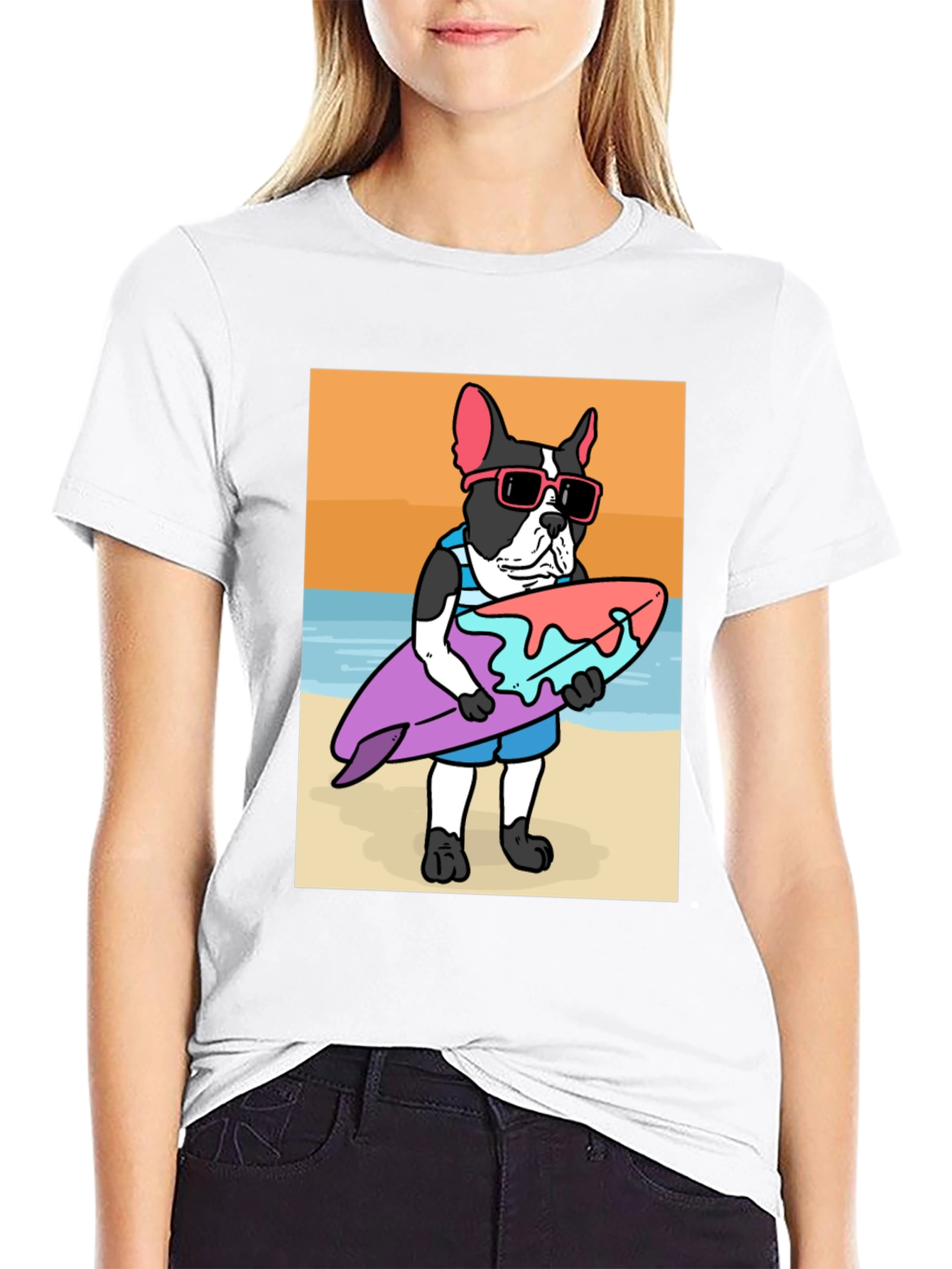 Surfing Dog T-Shirt – Cool Beach Dog Graphic Tee