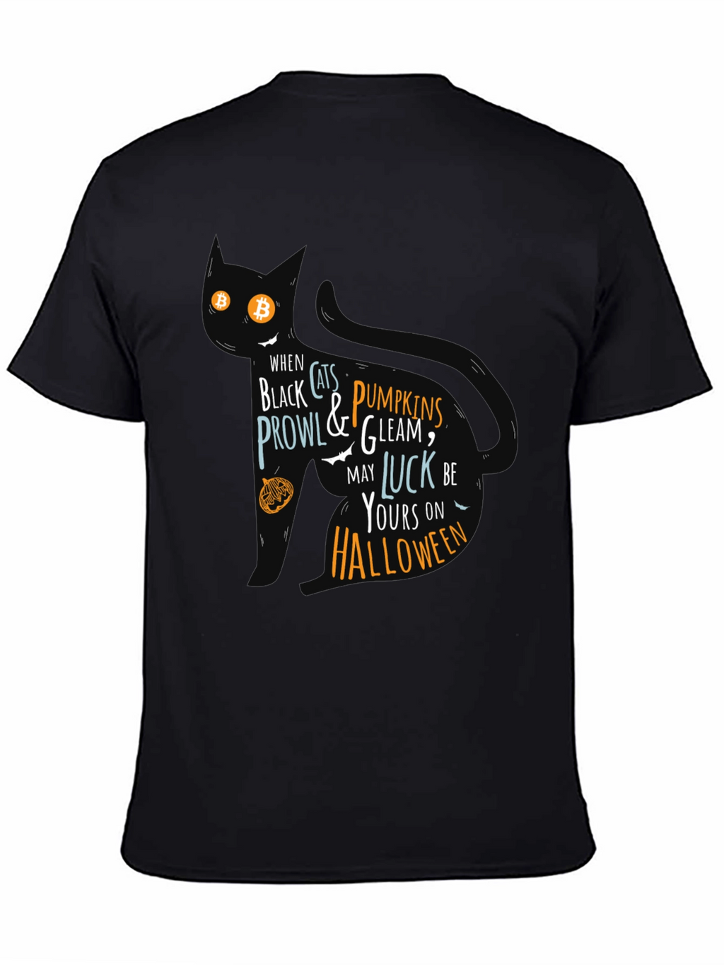 Halloween Cat T-Shirt - Black Festive Design