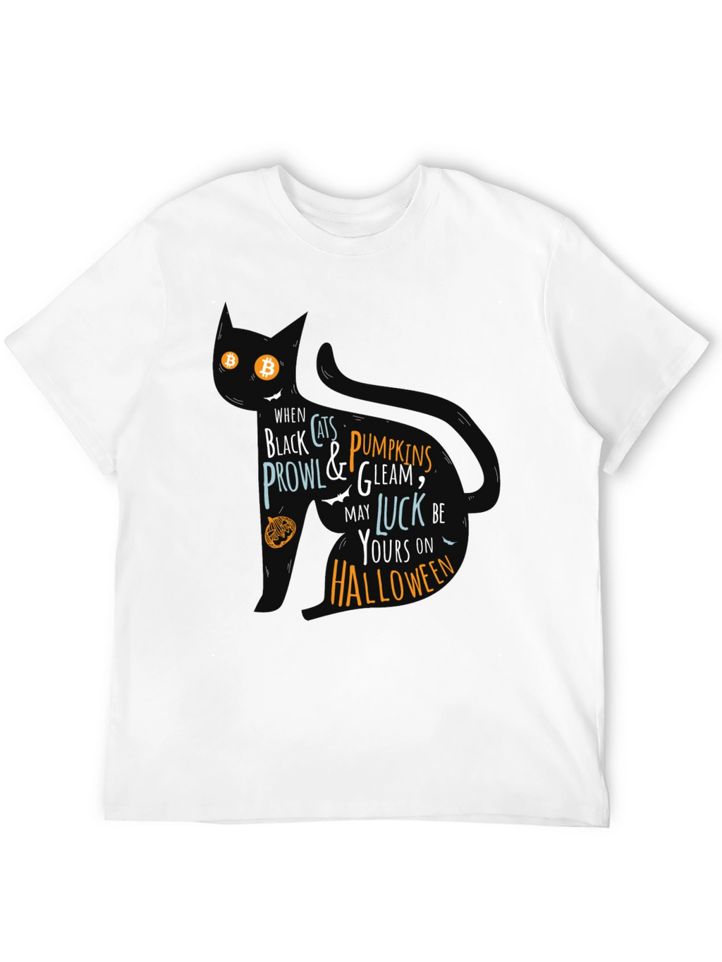 Halloween Cat T-Shirt - Black Festive Design
