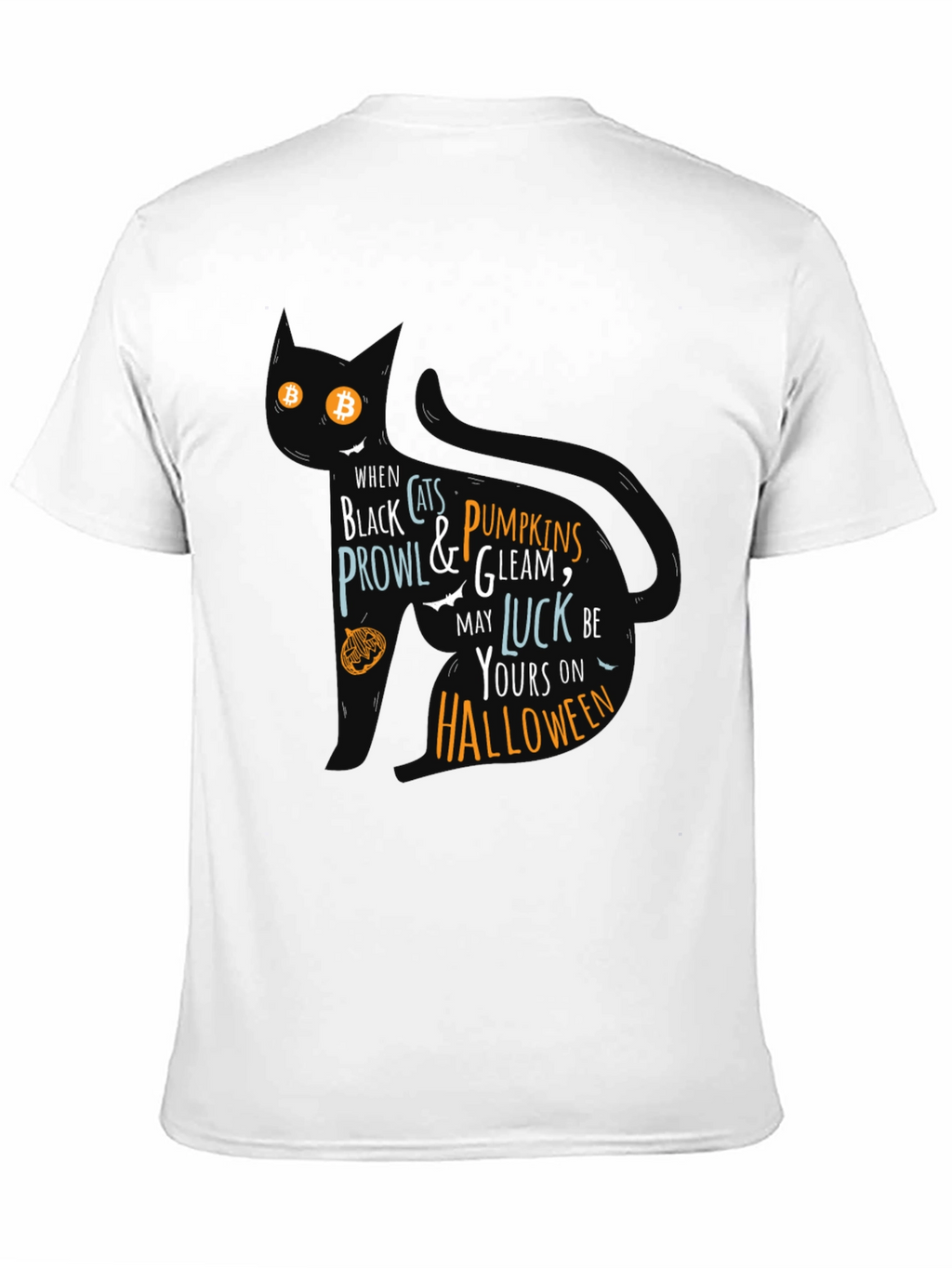 Halloween Cat T-Shirt - Black Festive Design
