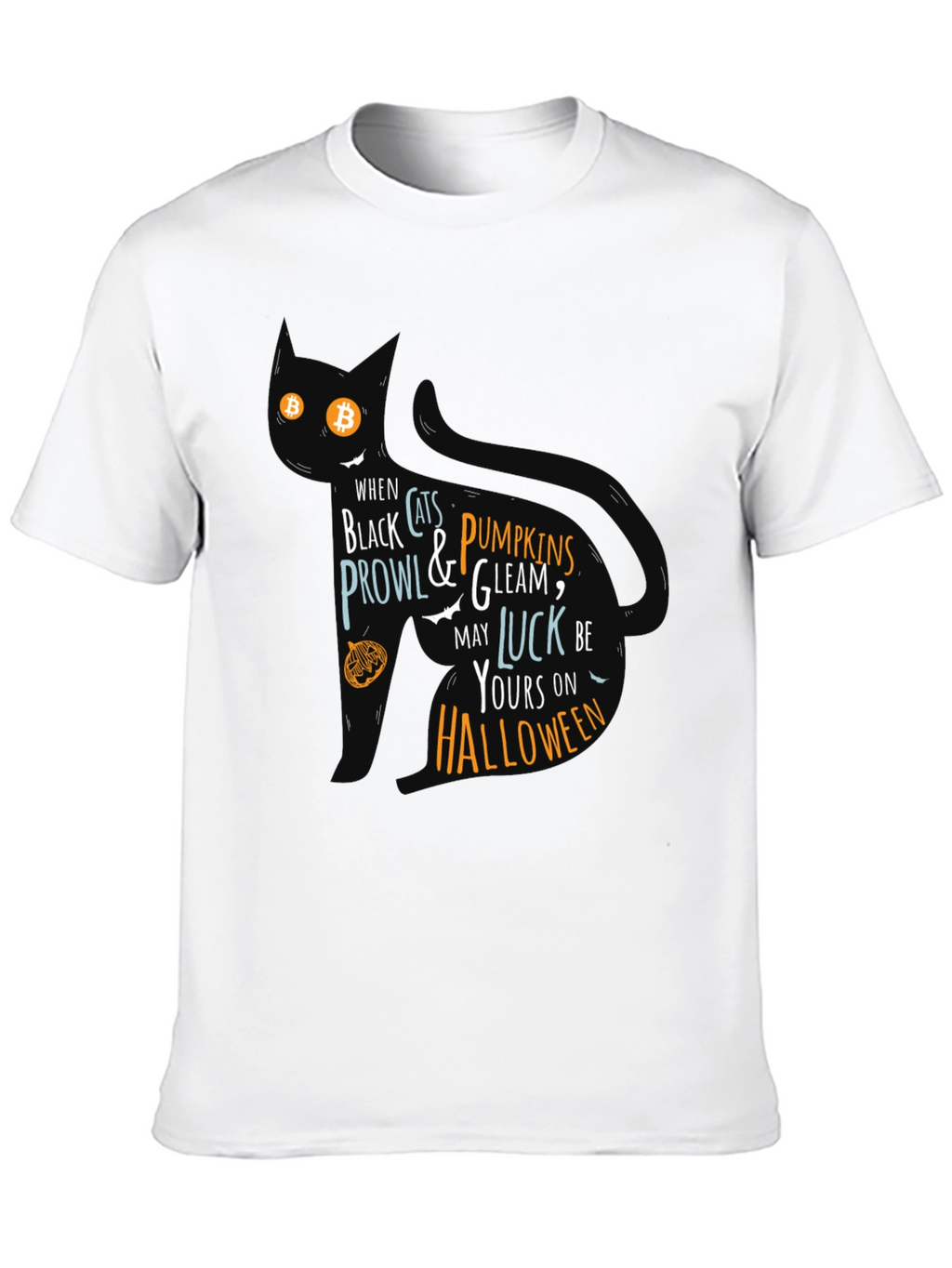 Halloween Cat T-Shirt - Black Festive Design