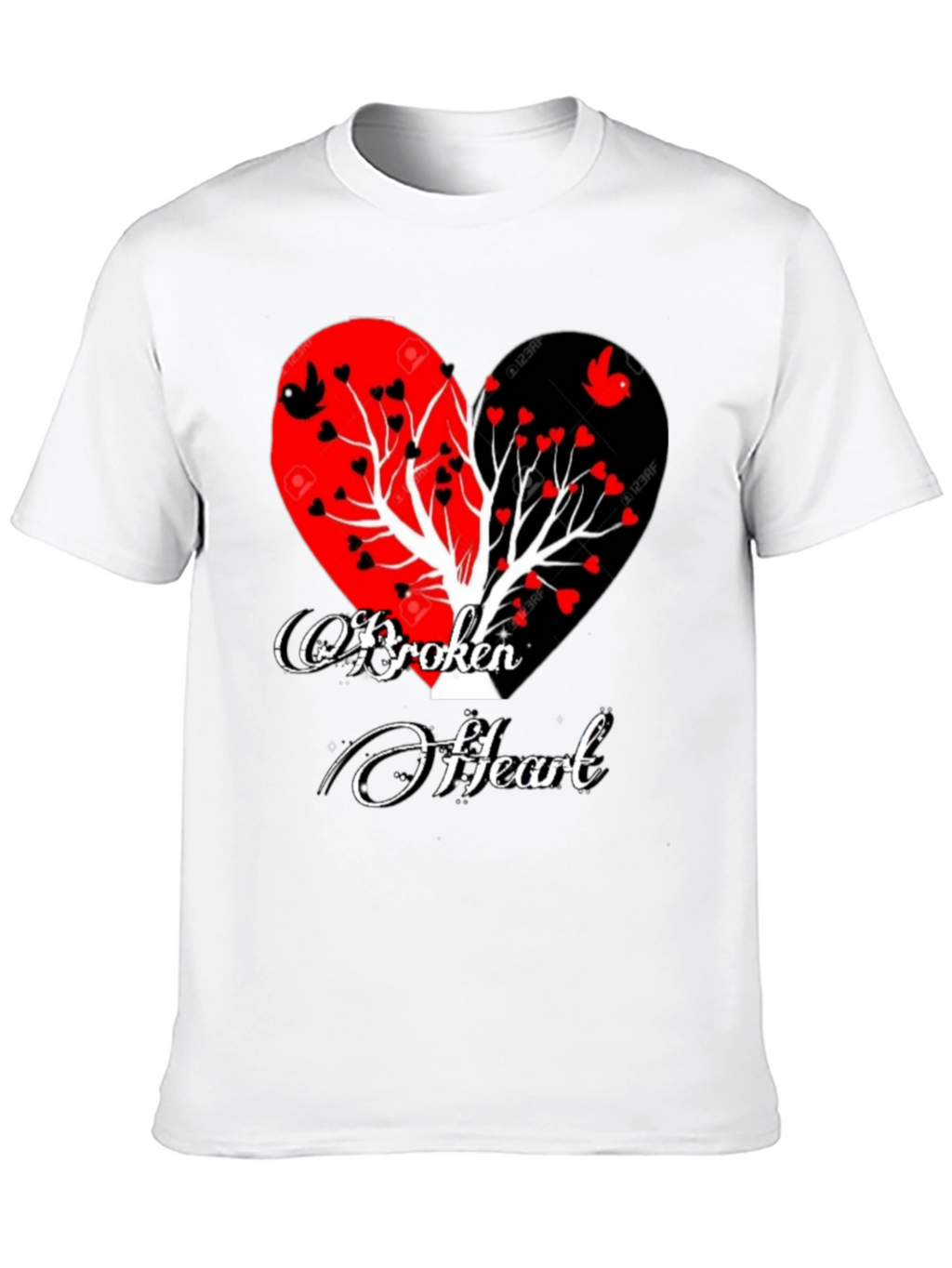 Broken Heart Tree Graphic T-Shirt