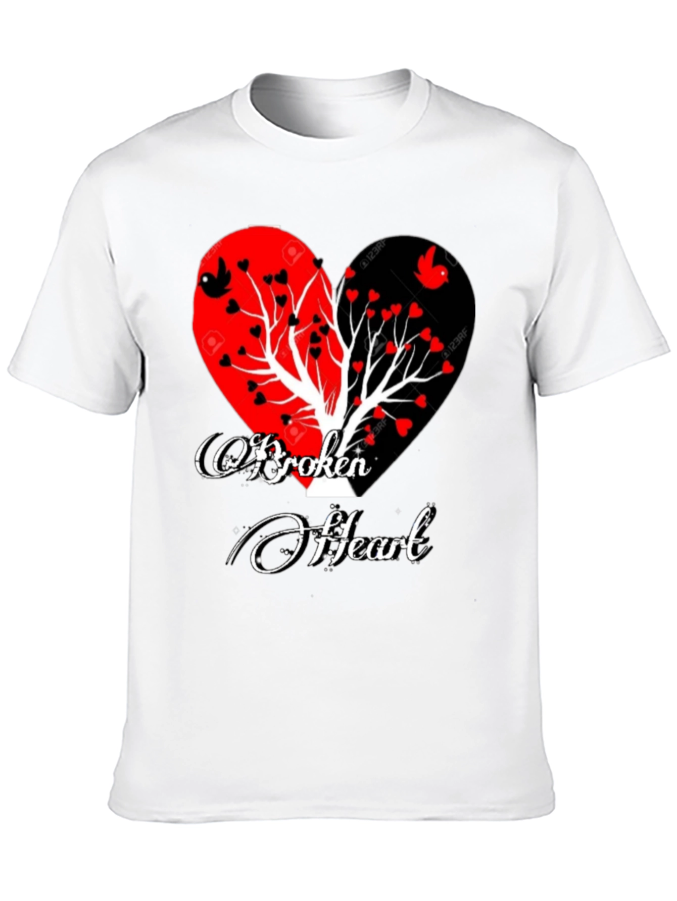 Broken Heart Tree Graphic T-Shirt
