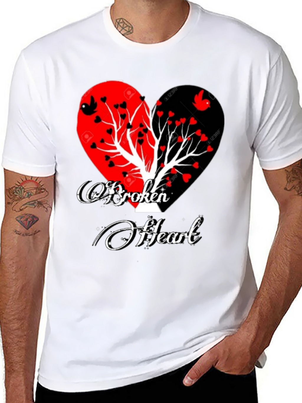 Broken Heart Tree Graphic T-Shirt