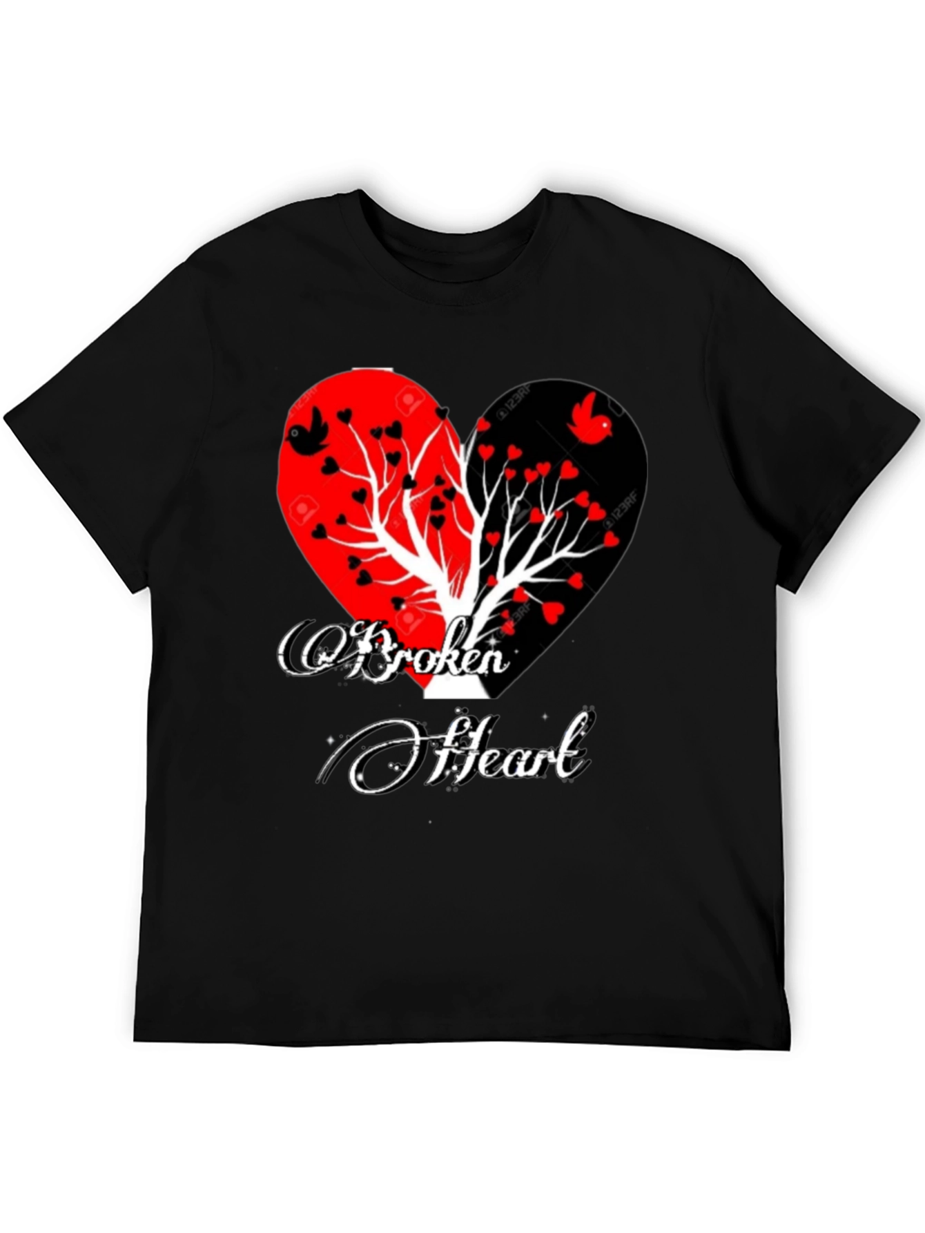 Broken Heart Tree Graphic T-Shirt