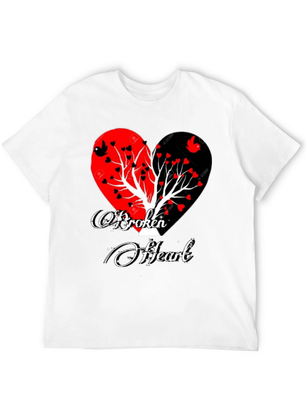 Broken Heart Tree Graphic T-Shirt