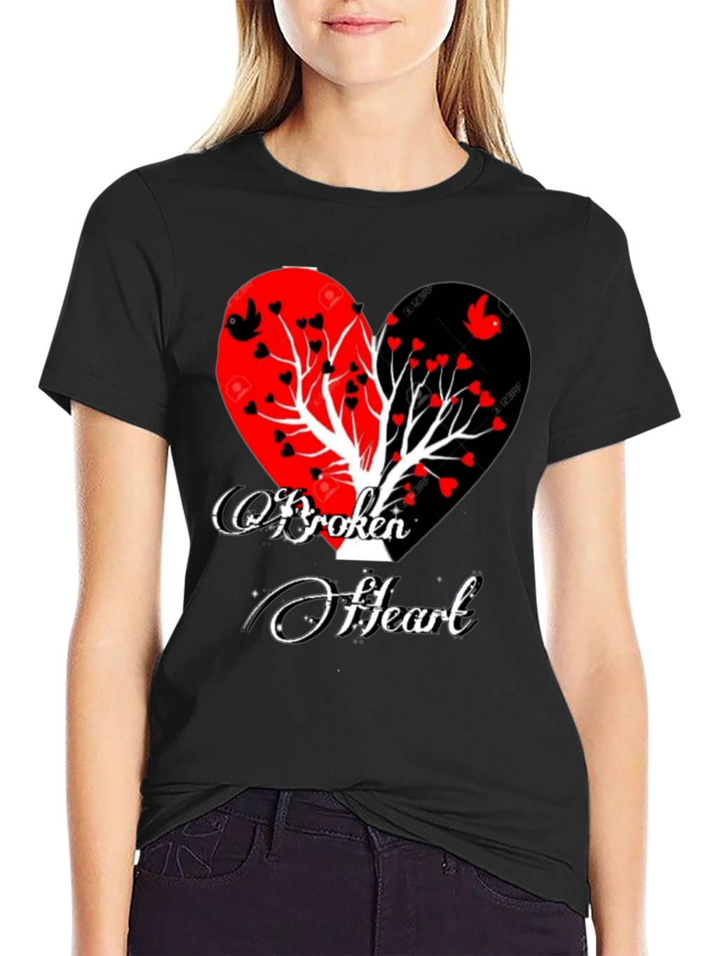 Broken Heart Tree Graphic T-Shirt