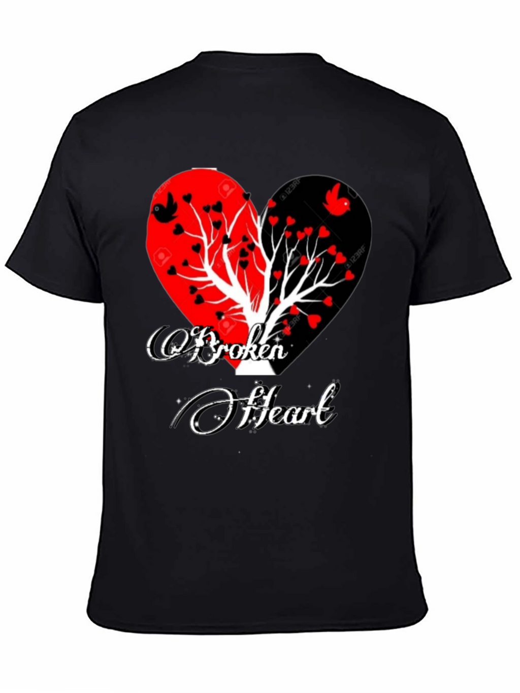 Broken Heart Tree Graphic T-Shirt