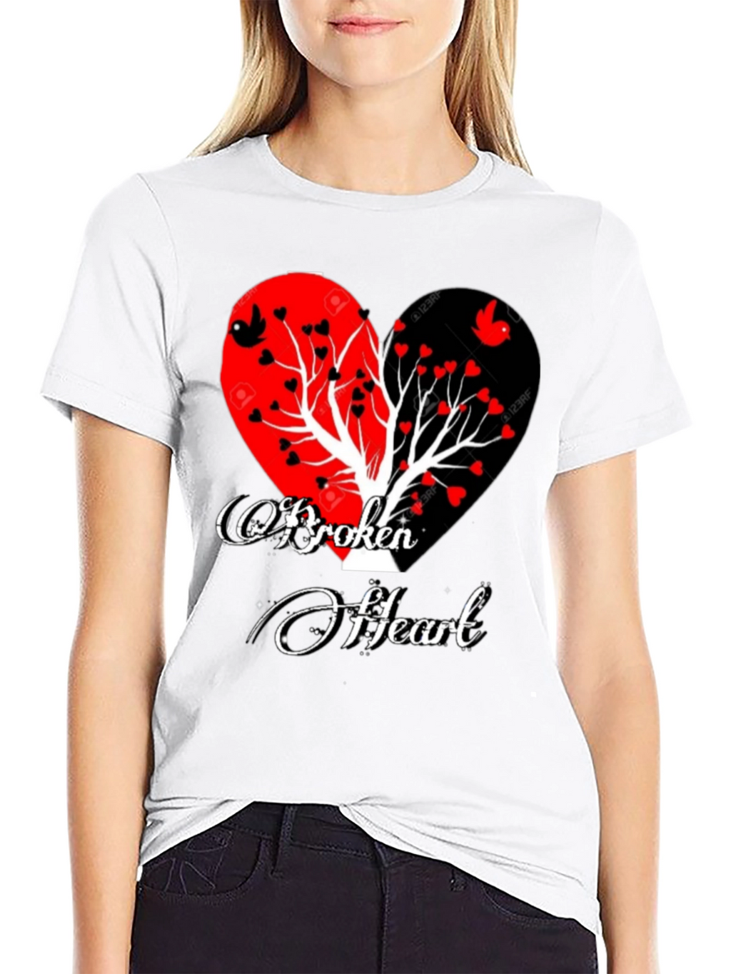 Broken Heart Tree Graphic T-Shirt