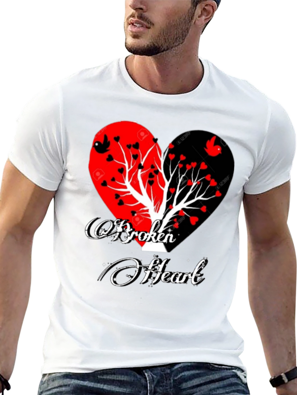 Broken Heart Tree Graphic T-Shirt
