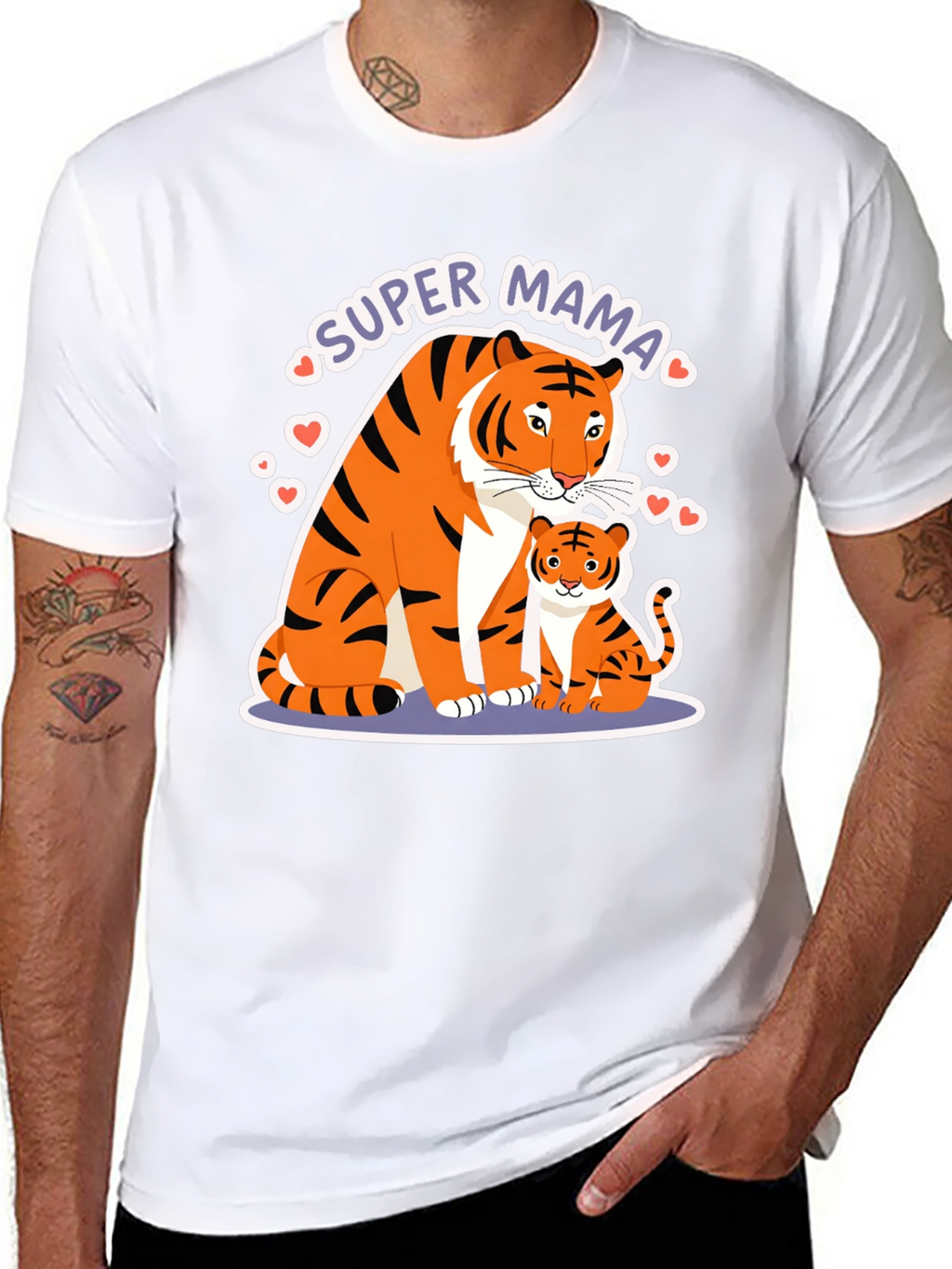 Super Mama Tiger Graphic T-Shirt