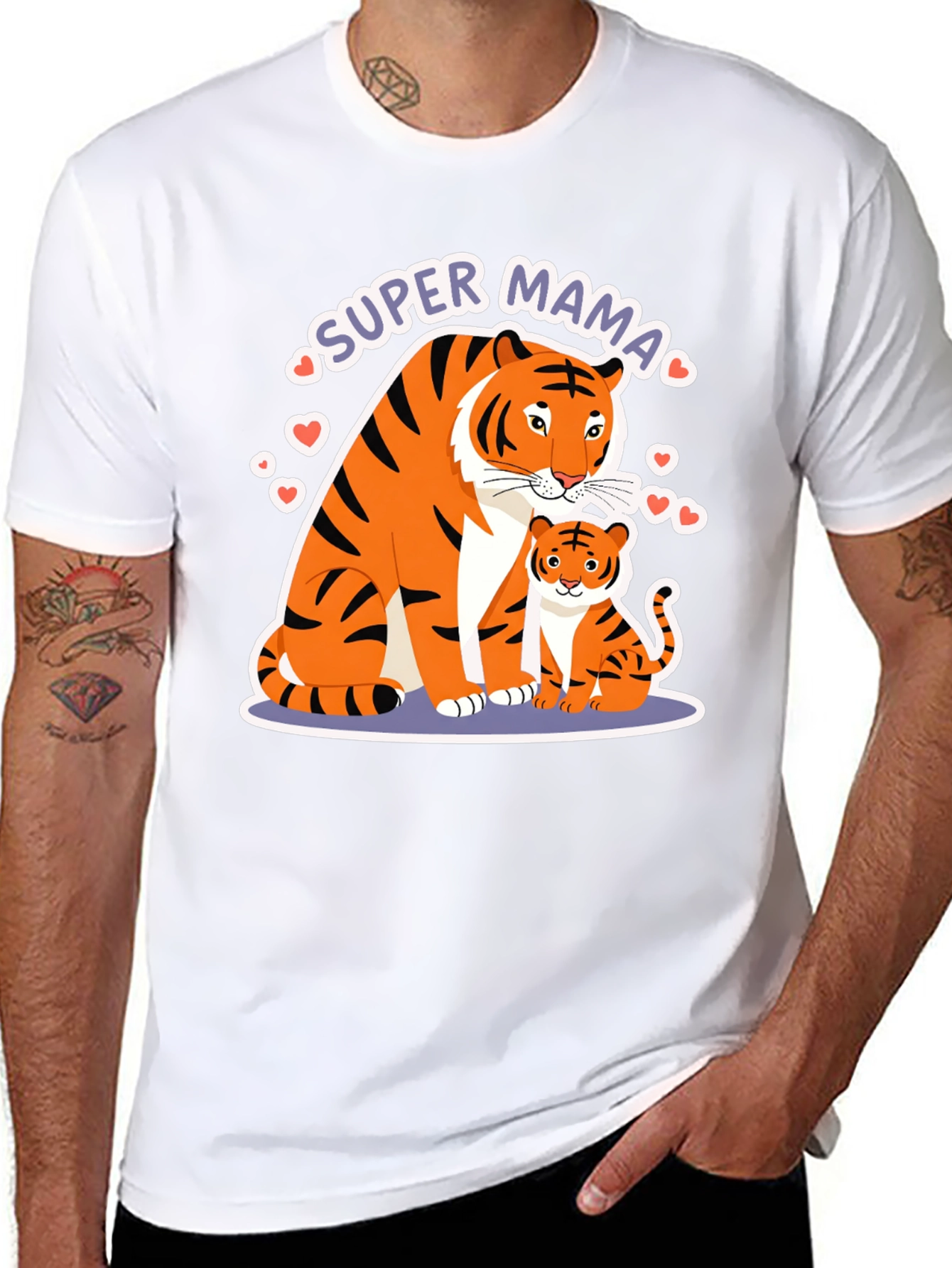 Super Mama Tiger Graphic T-Shirt