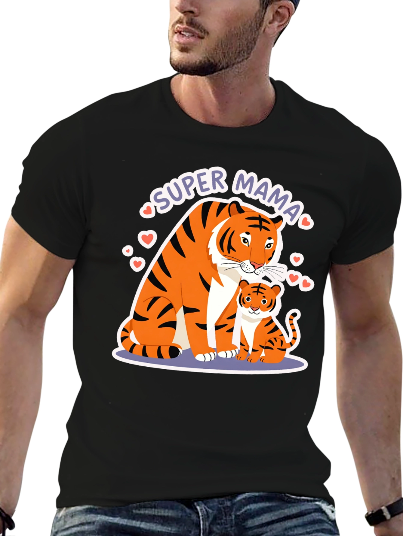Super Mama Tiger Graphic T-Shirt