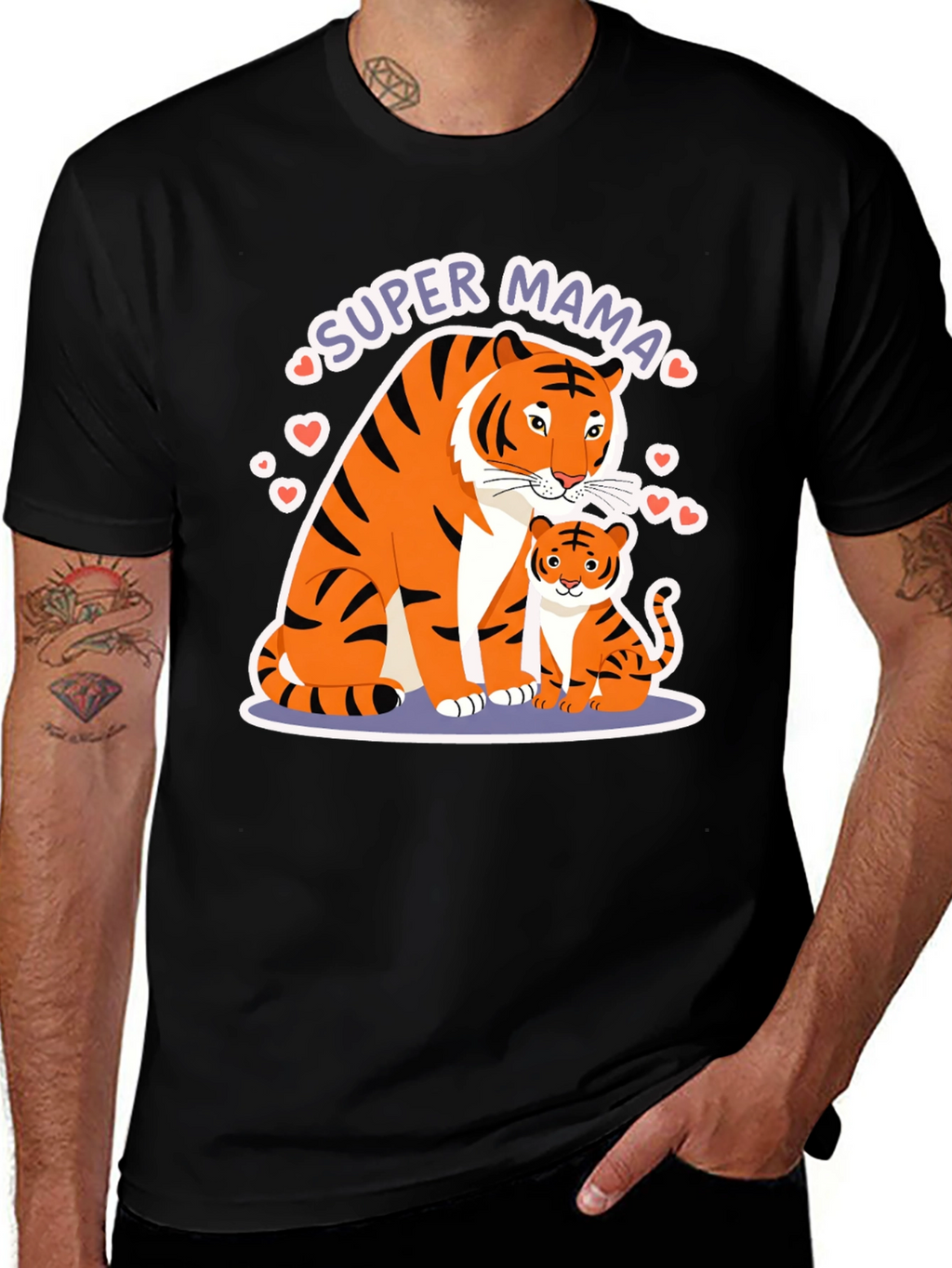 Super Mama Tiger Graphic T-Shirt
