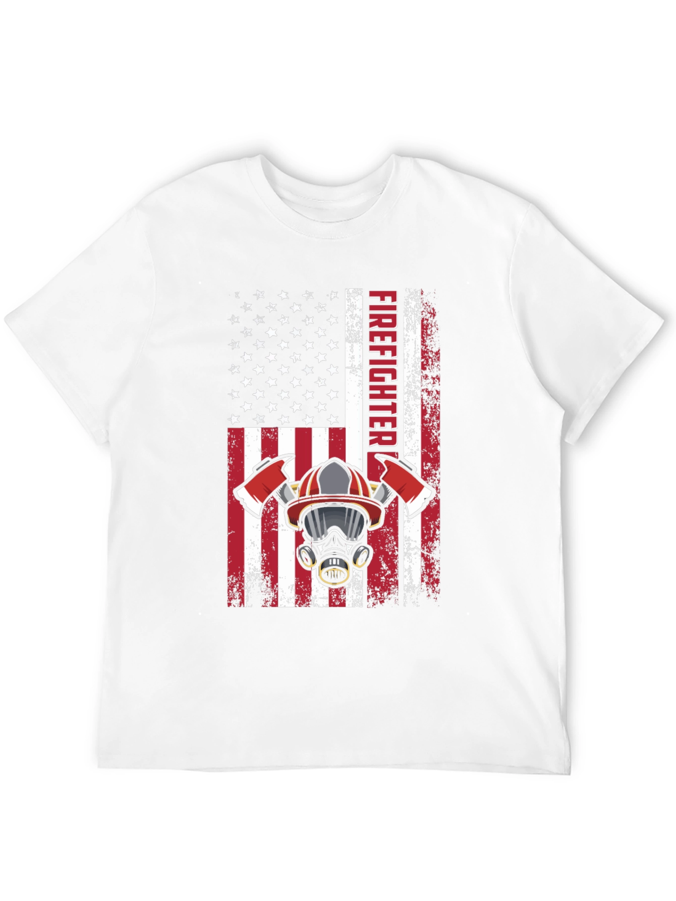 Firefighter American Flag Graphic T-Shirt