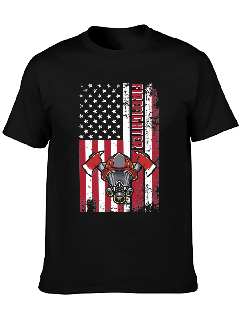 Firefighter American Flag Graphic T-Shirt