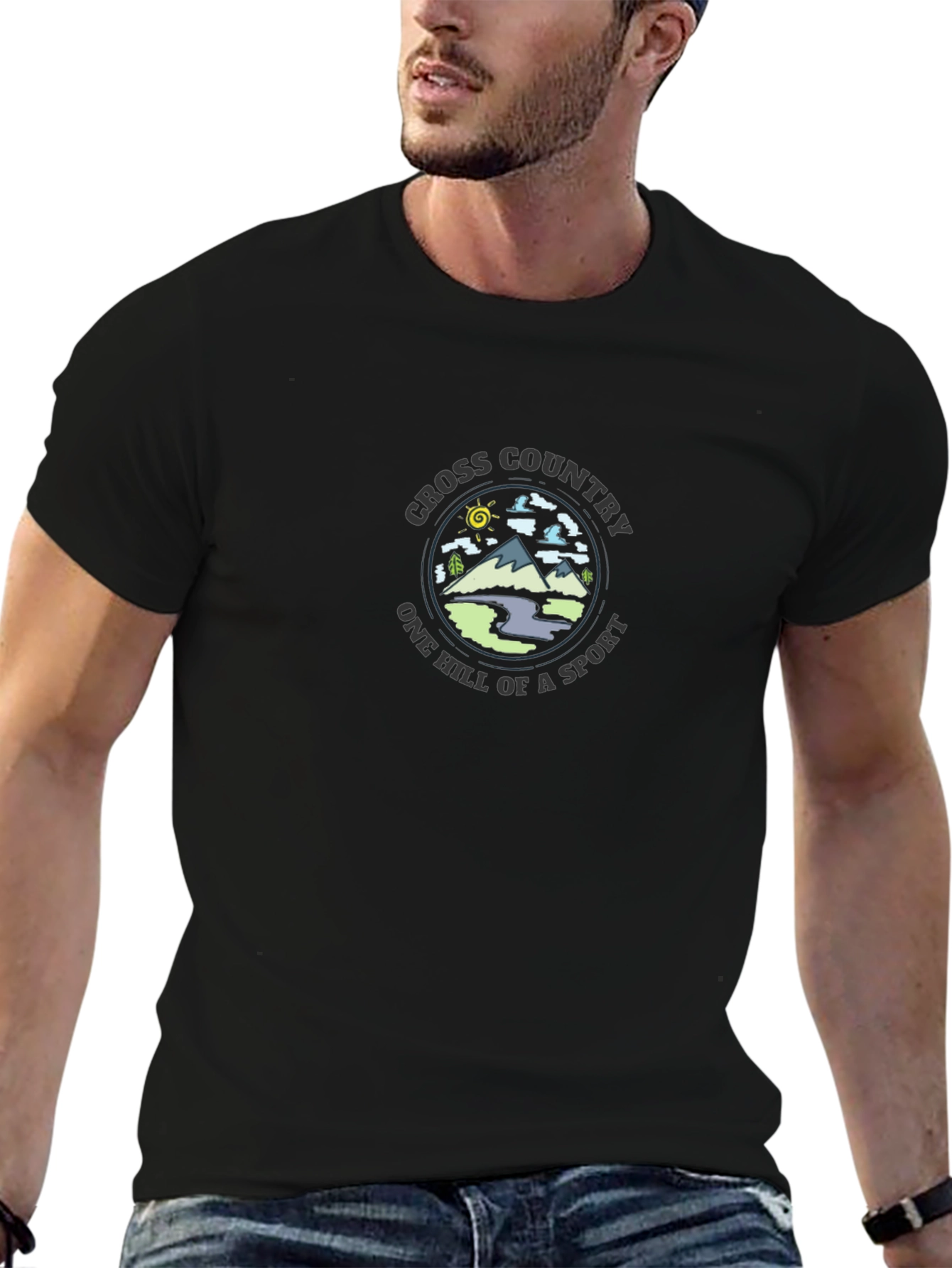 Cross Country One Hill of a Sport Black T-Shirt