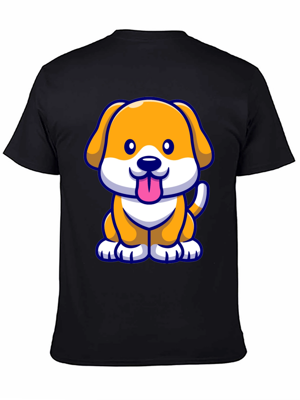 Cute Cartoon Dog T-Shirt - Black