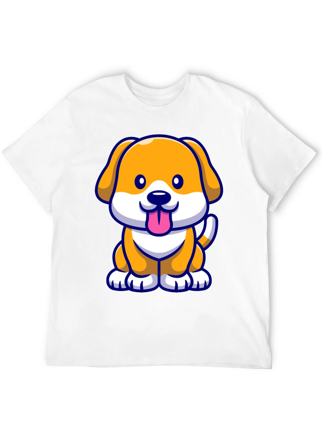 Cute Cartoon Dog T-Shirt - Black