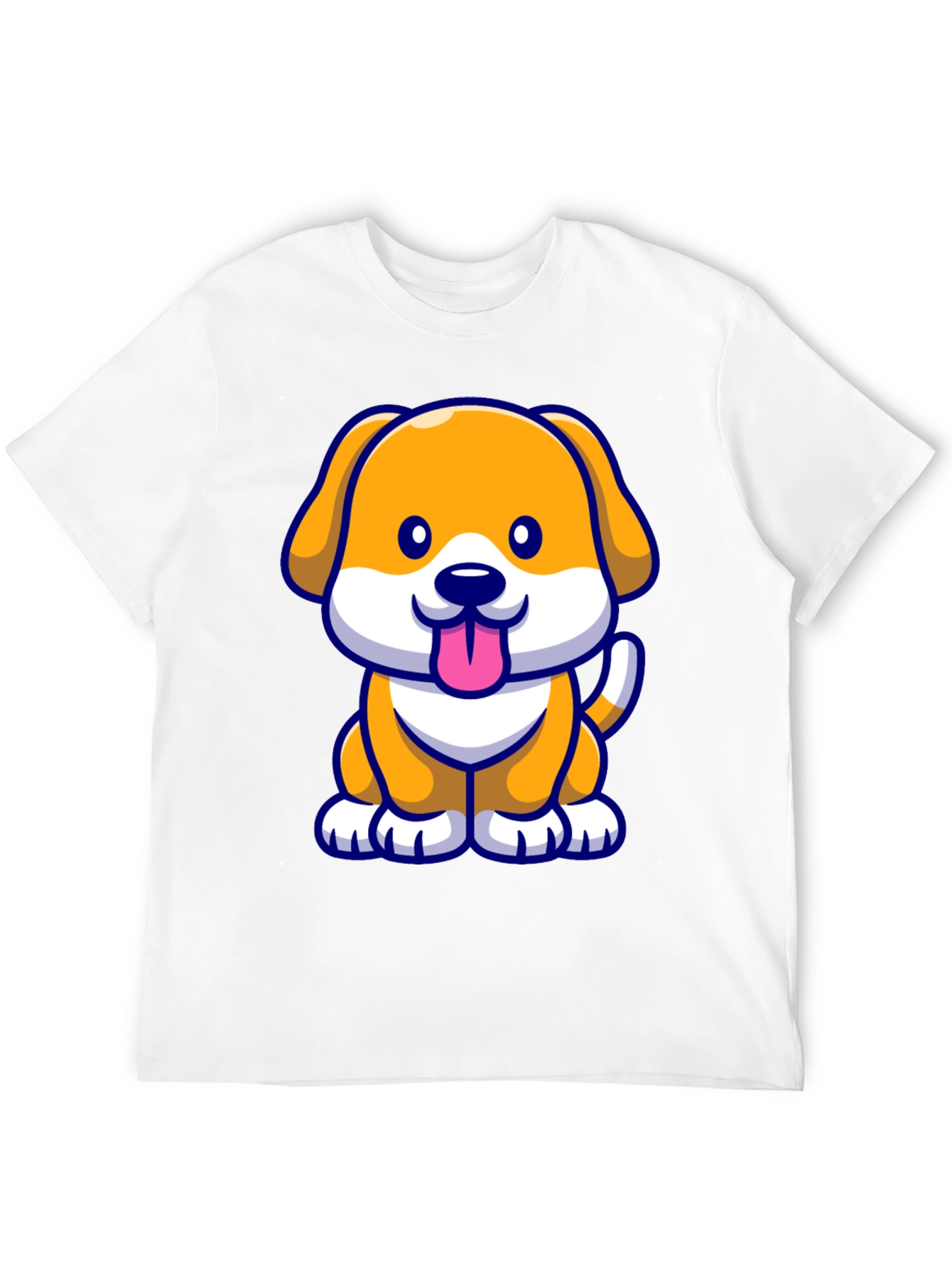 Cute Cartoon Dog T-Shirt - Black