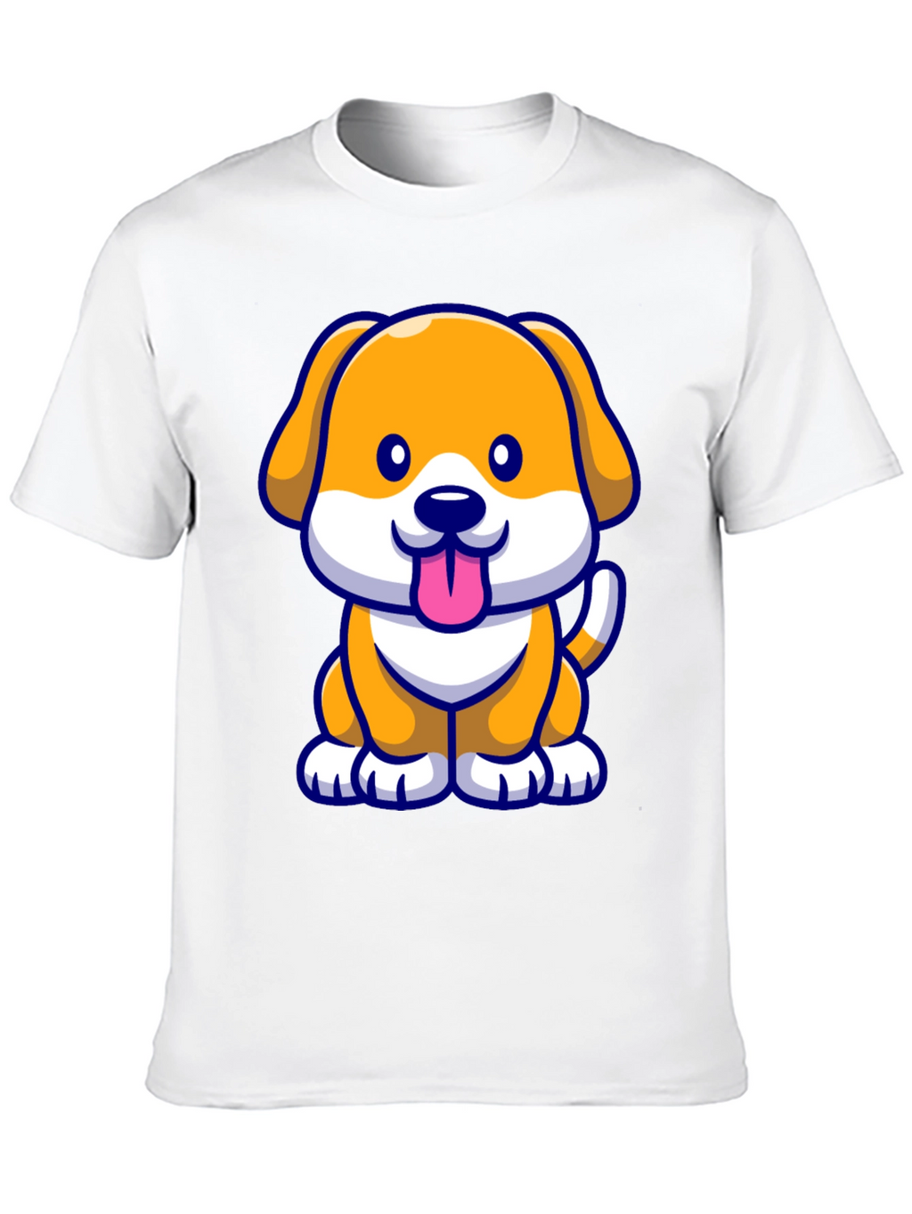 Cute Cartoon Dog T-Shirt - Black